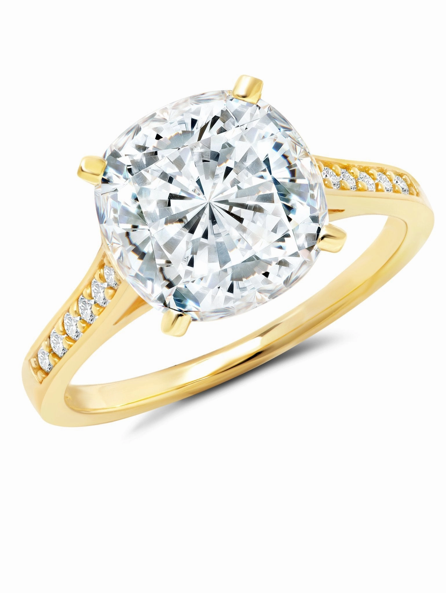 Bliss Cushion Cut Ring Finished in Gold