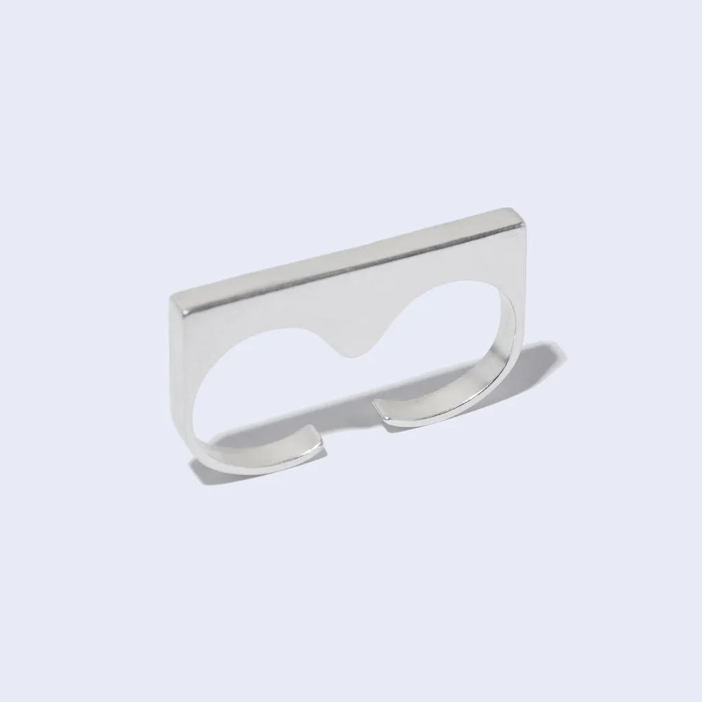 Bridge Double Finger Ring - Sterling Silver