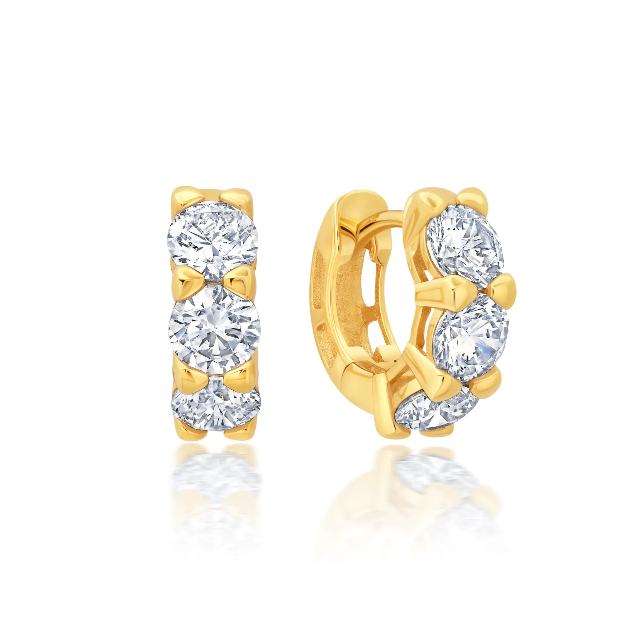 Brilliant Huggie Hoops Finished in Gold