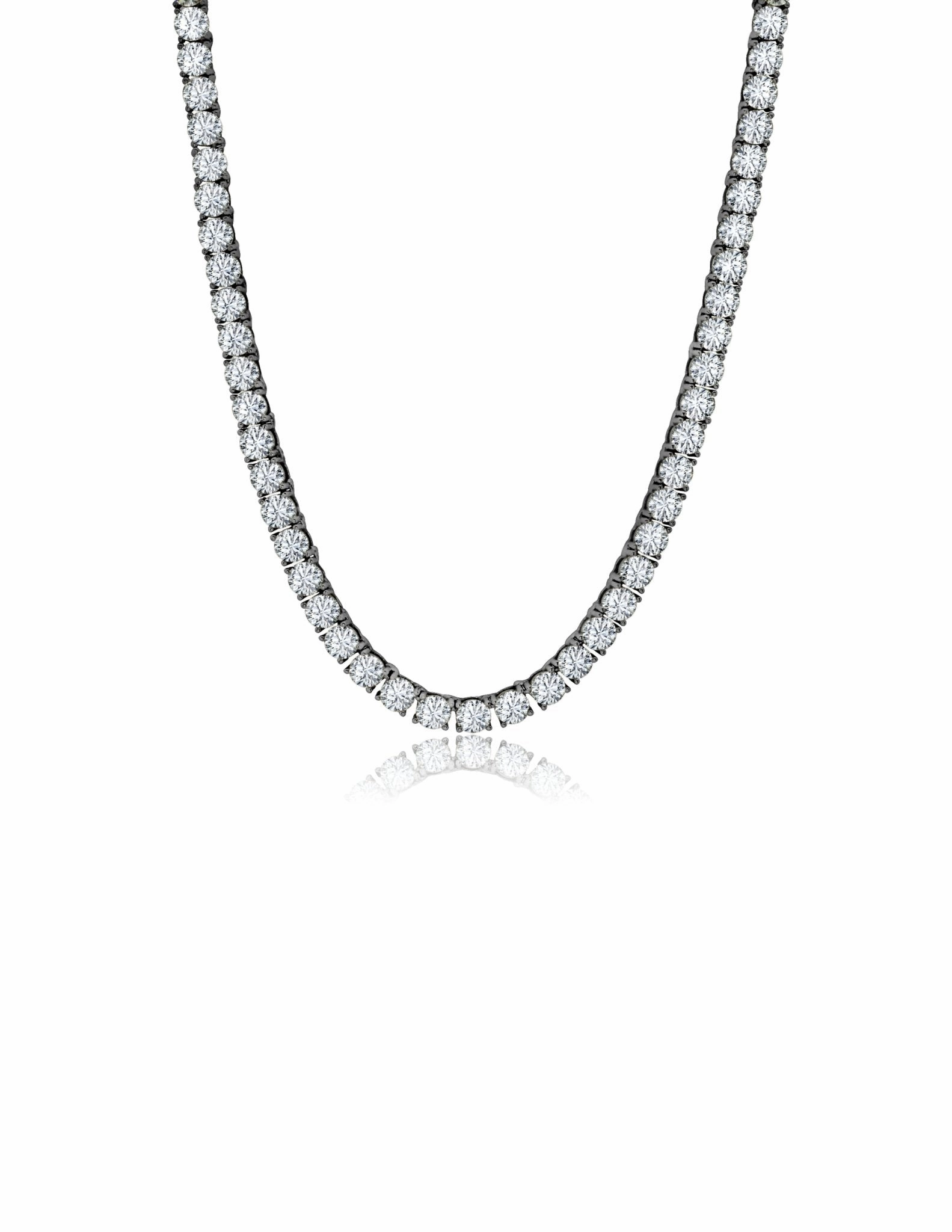 Brilliant Cut Tennis Necklace Finished in Black Rhodium 4mm