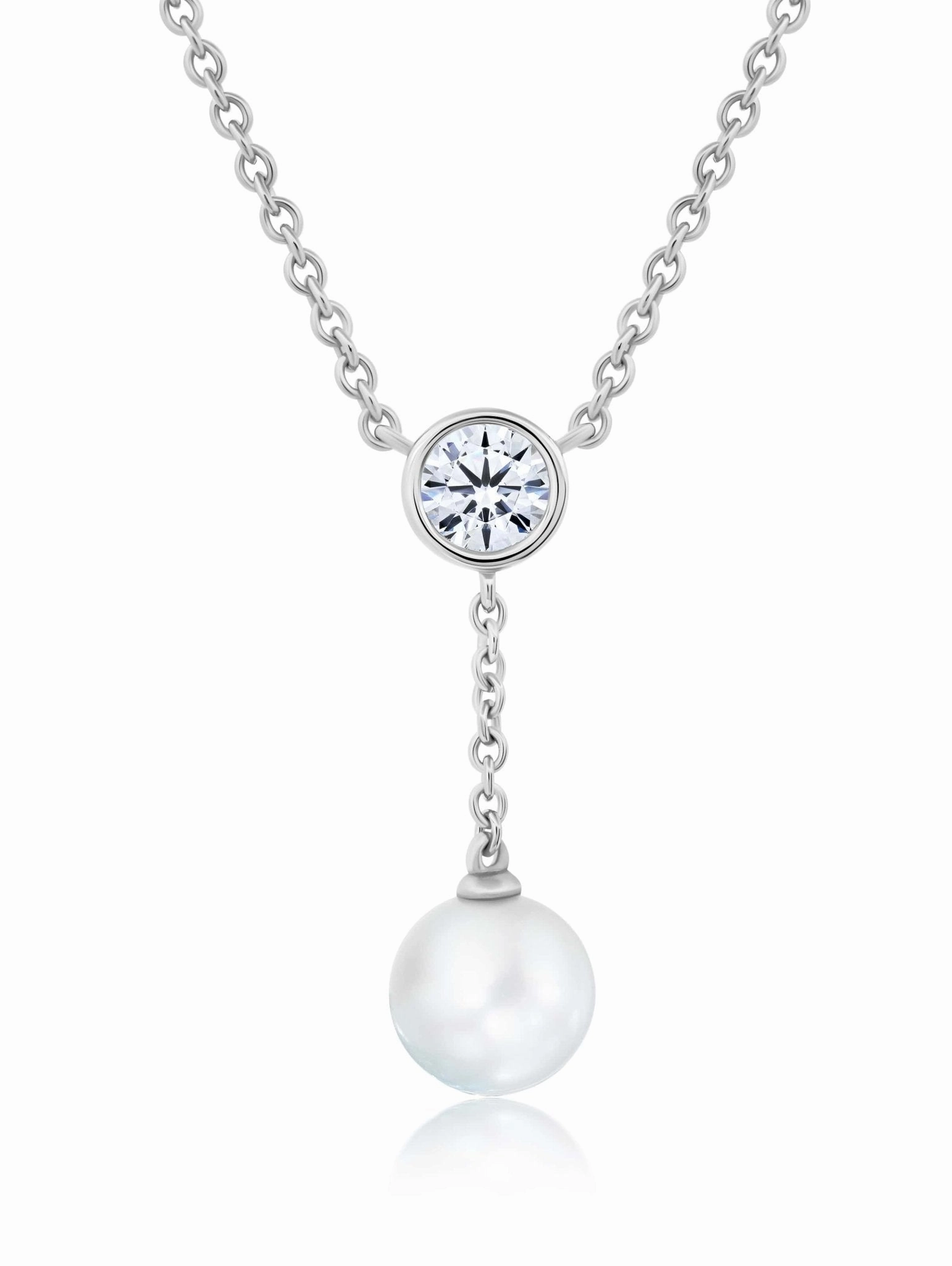 Brilliant Round With Pearl Drop Necklace
