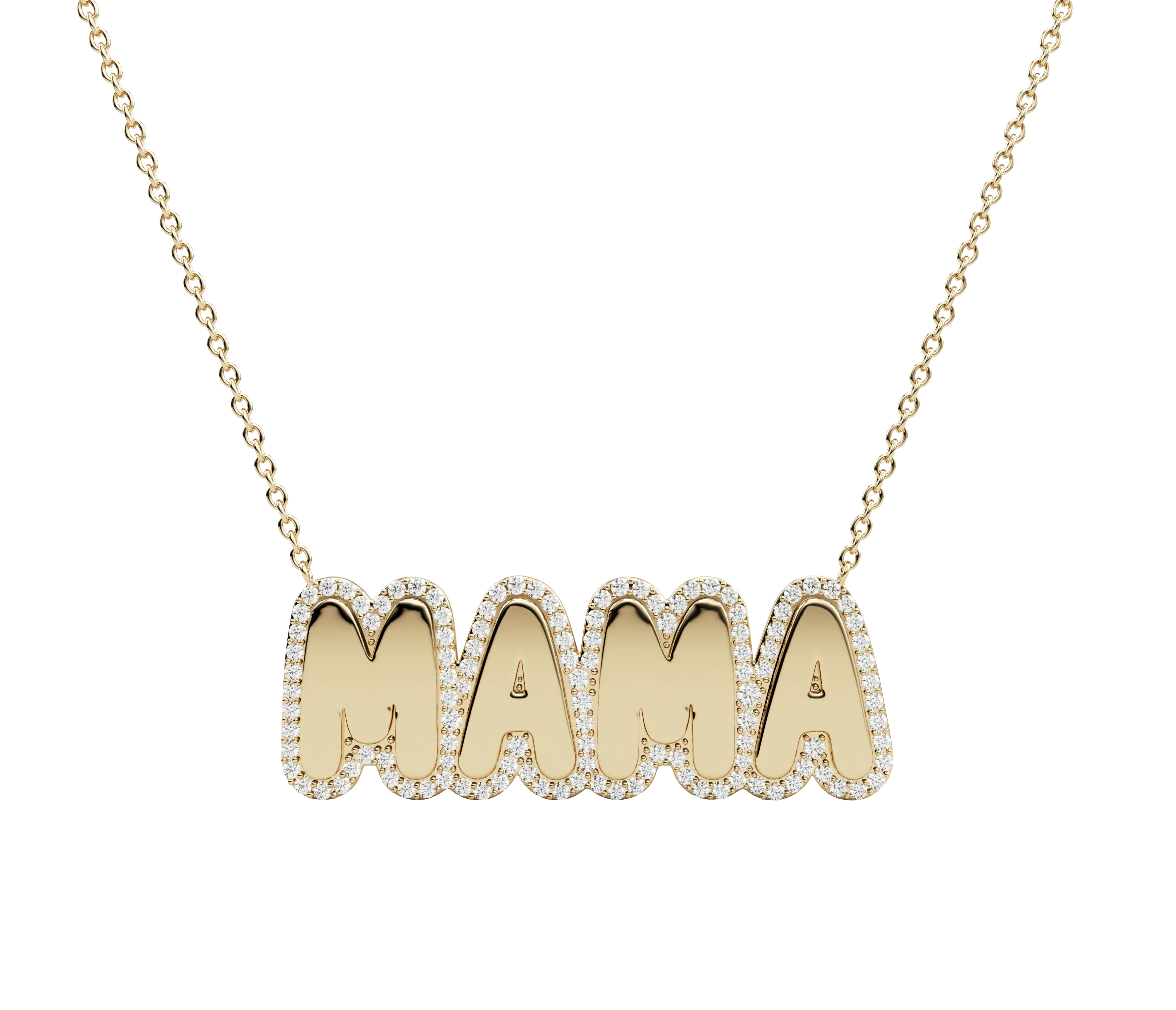 Bubble Pave Outline Necklace