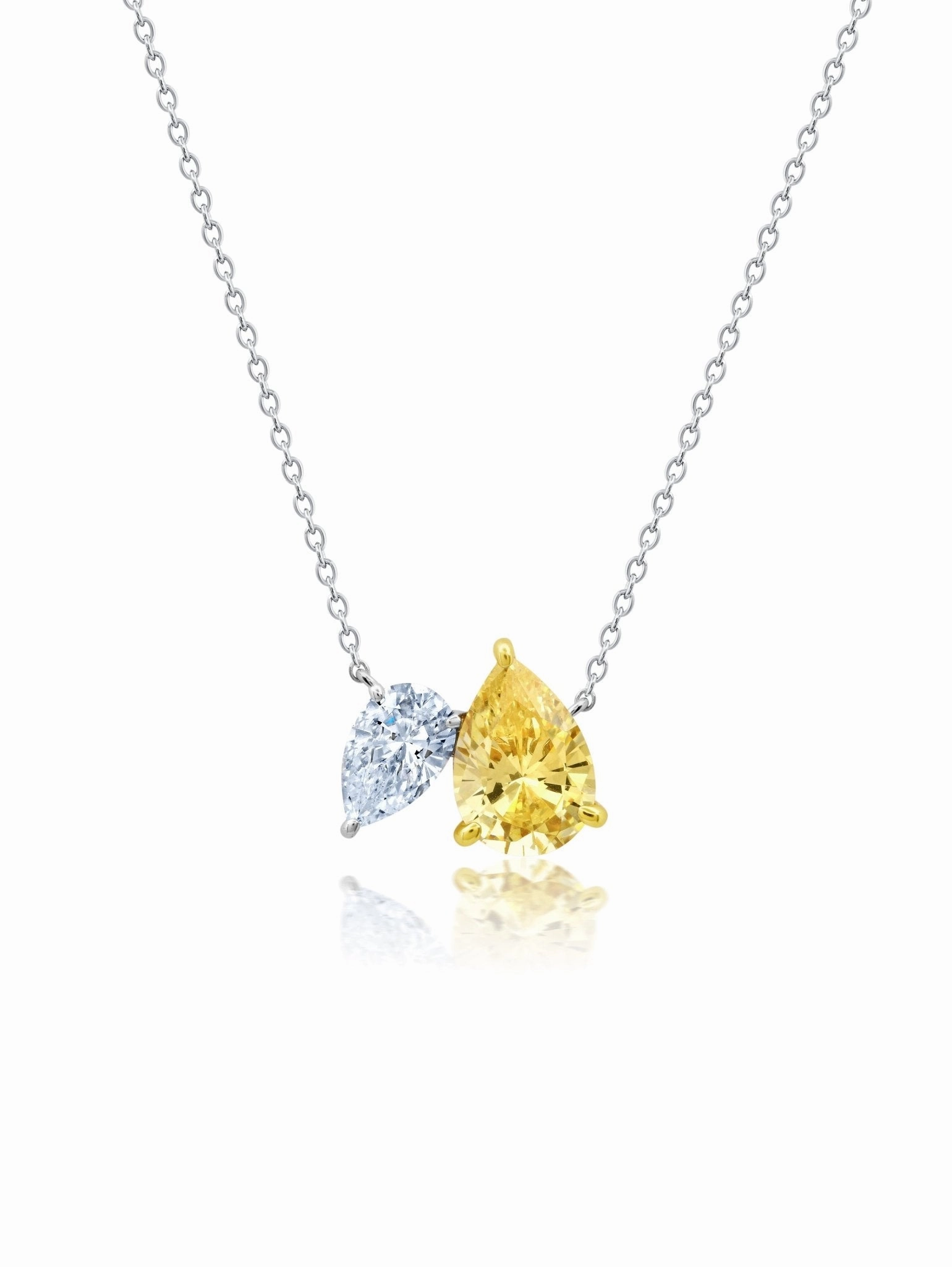 Canary And Clear Pear Cut Necklace