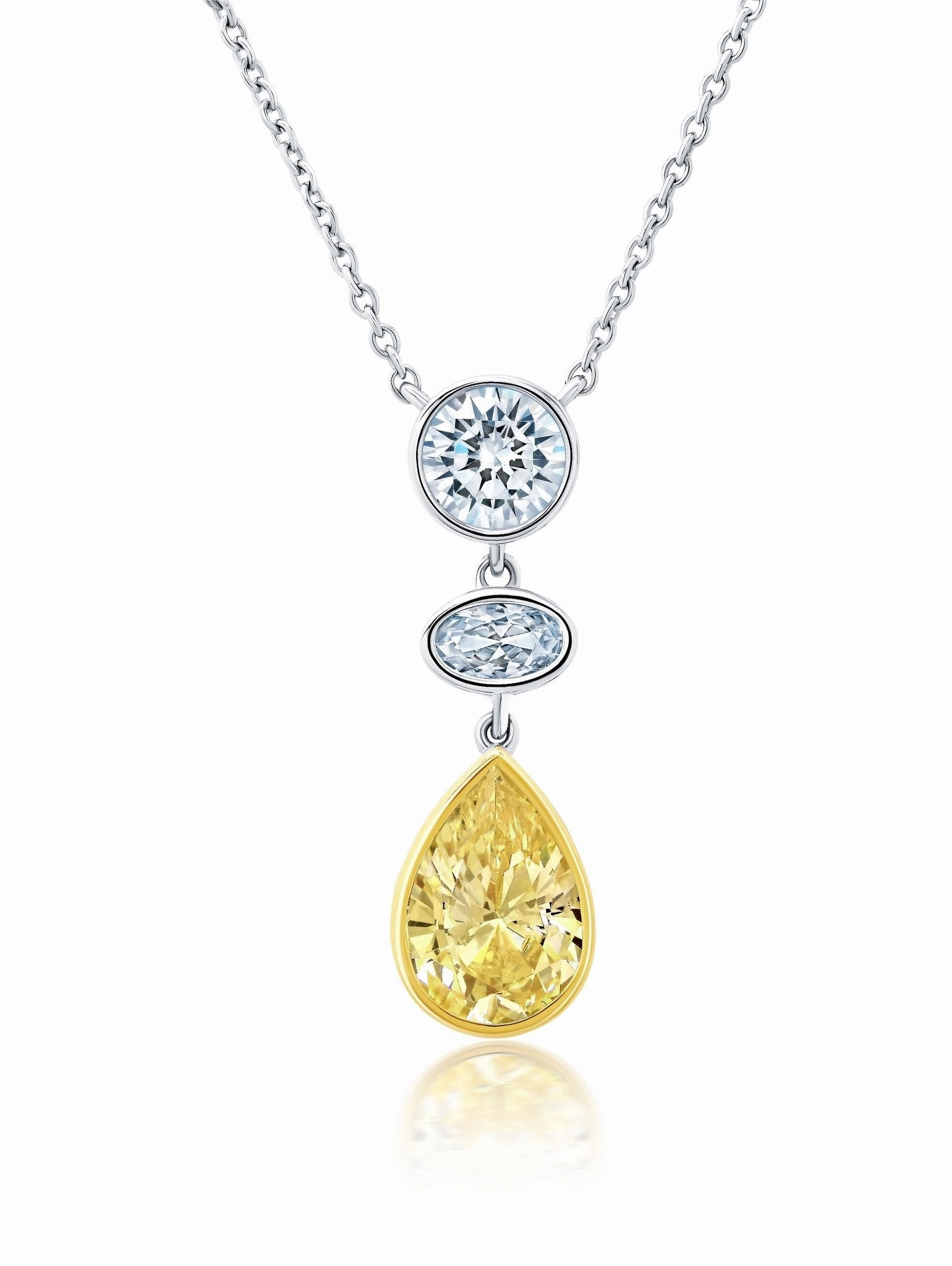 Canary Luster Necklace Finished in Platinum and Gold