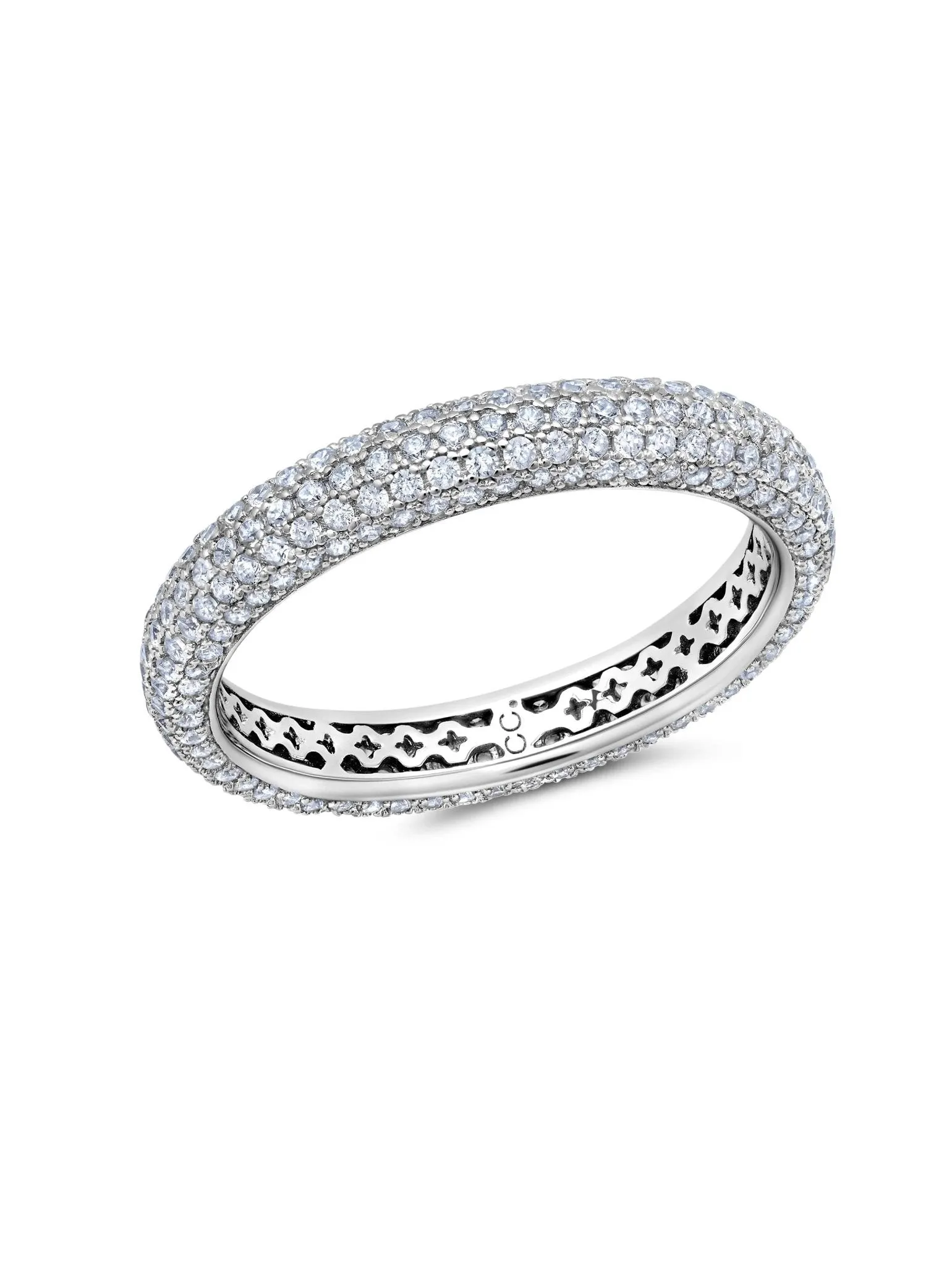 Chamonix Pave Eternity Ring Finished in Platinum