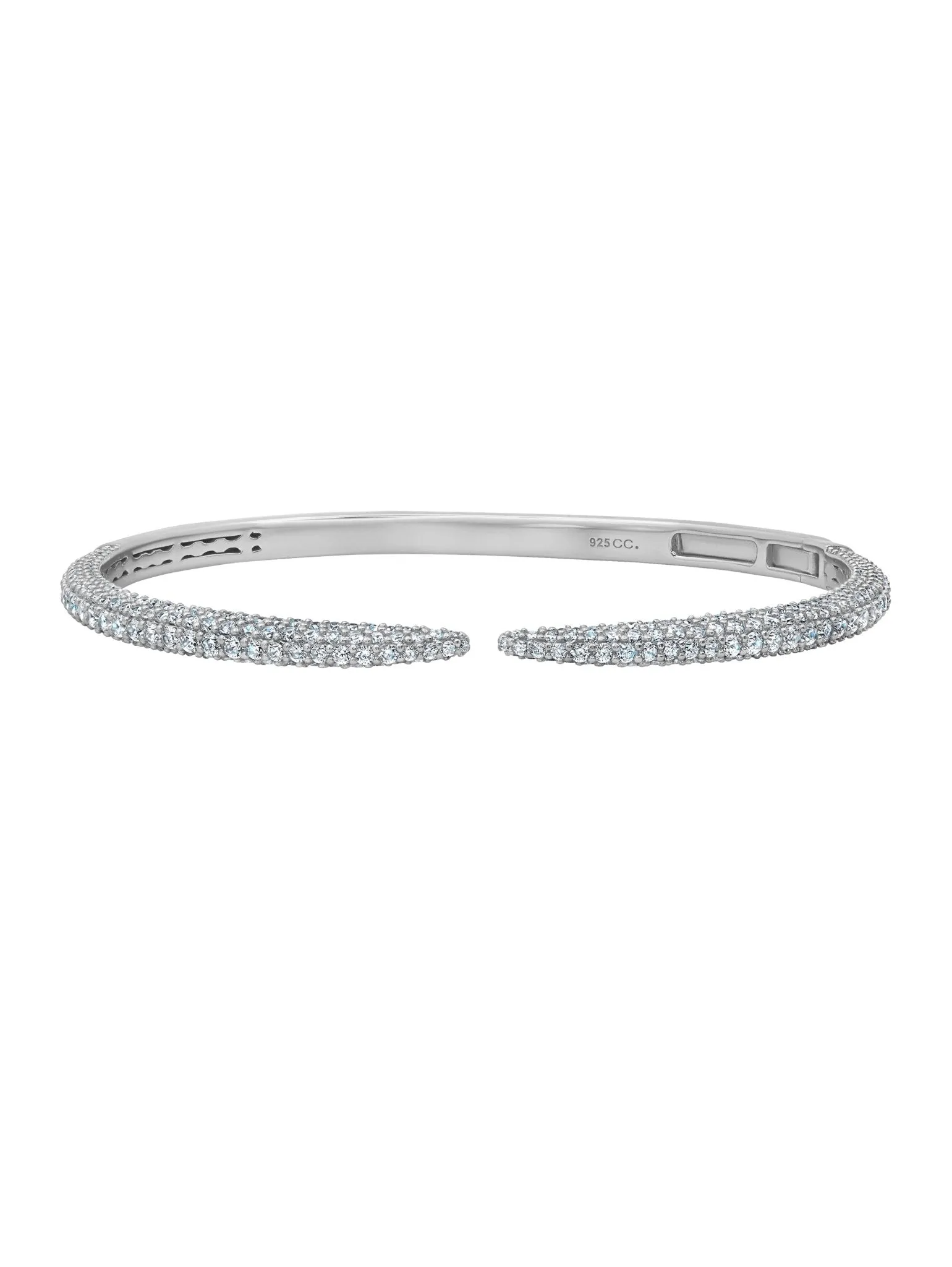 Chamonix Pave Open Bangle Finished in Platinum