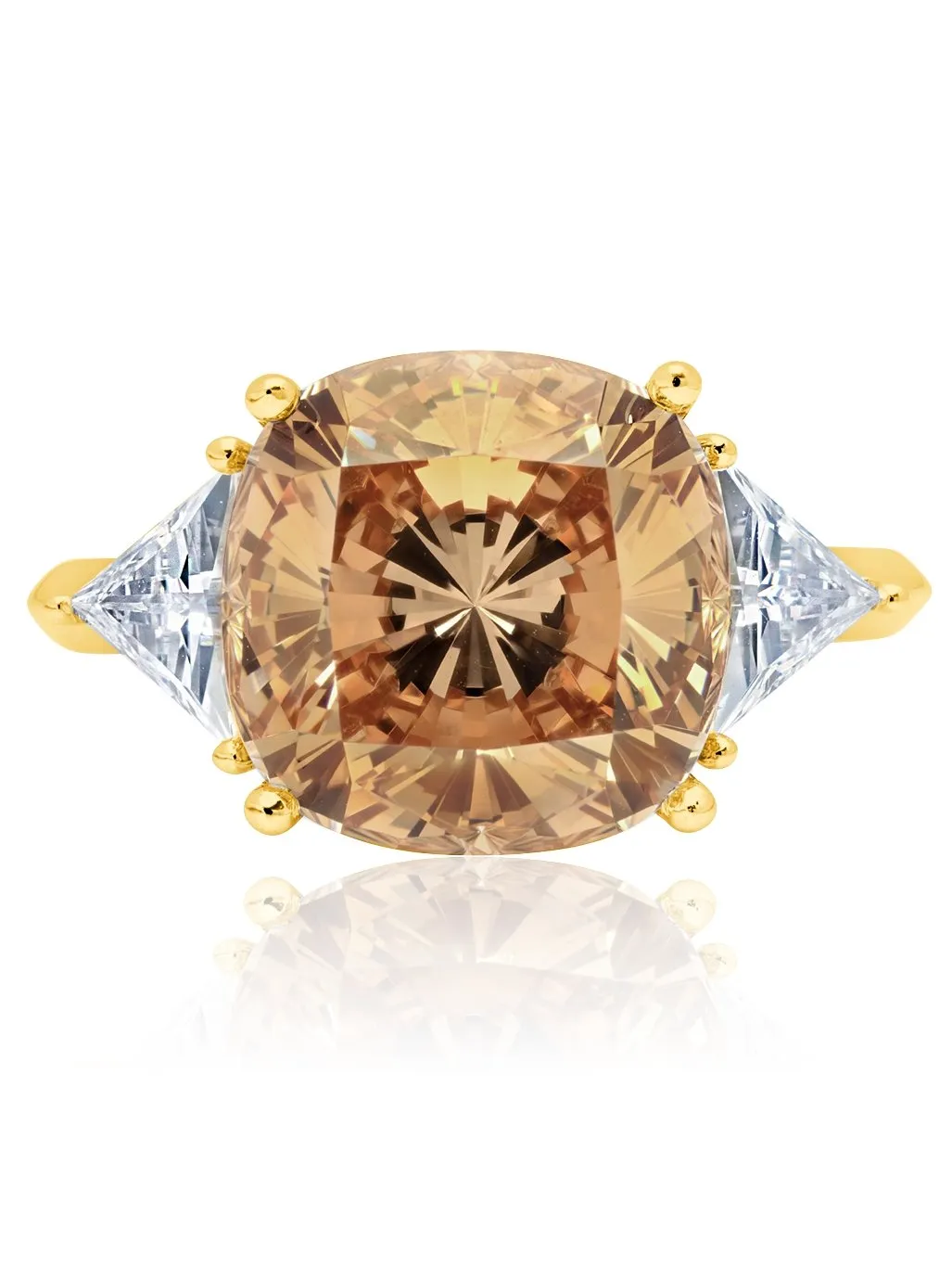 Champagne Cocktail Ring Finished in 18kt Yellow Gold