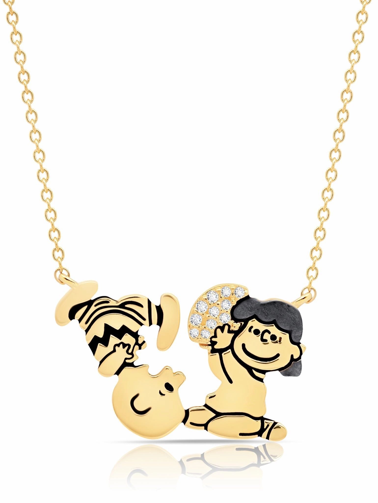 Charlie & Lucy Football Necklace in Gold