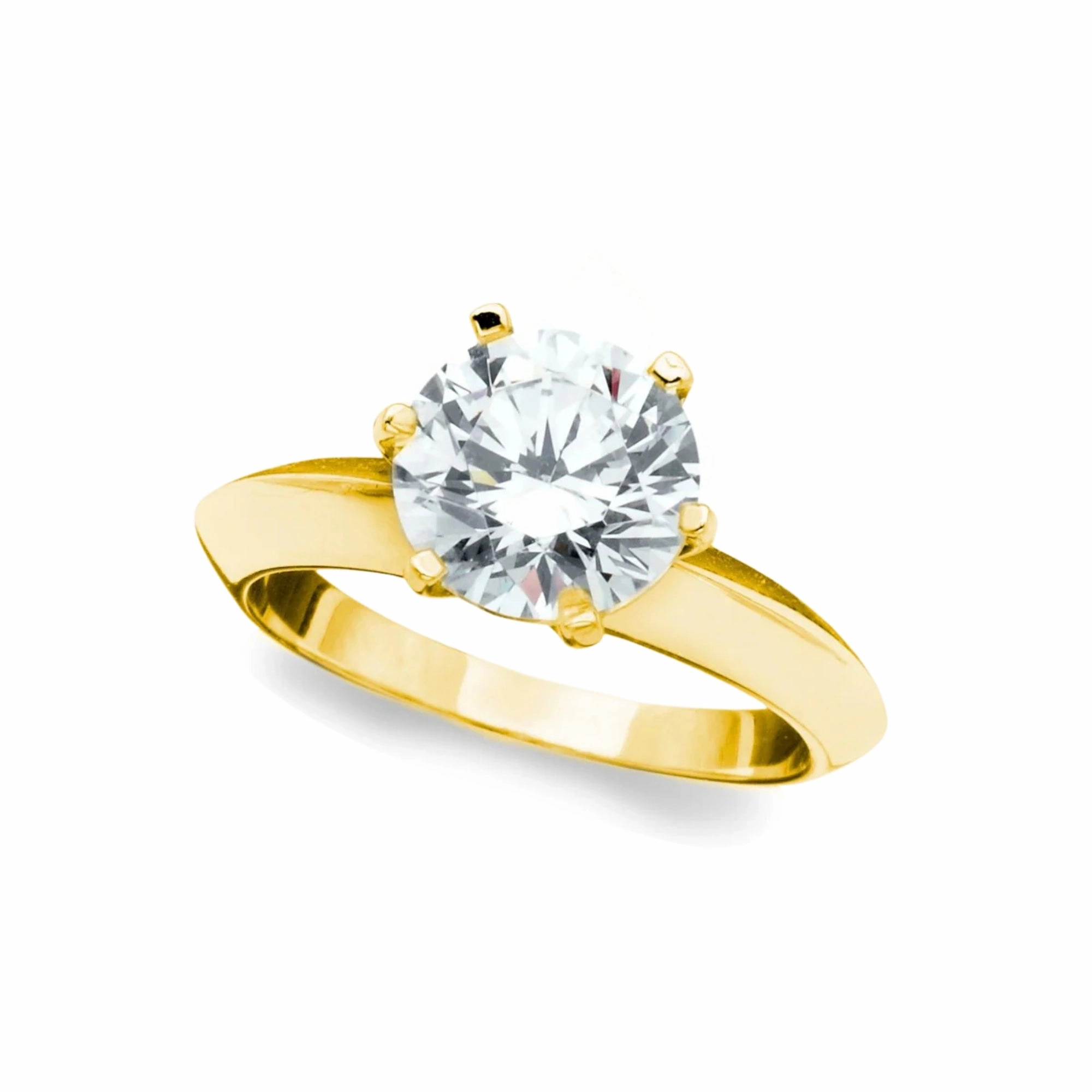 Classic Brilliant Solitaire Ring Finished in Gold