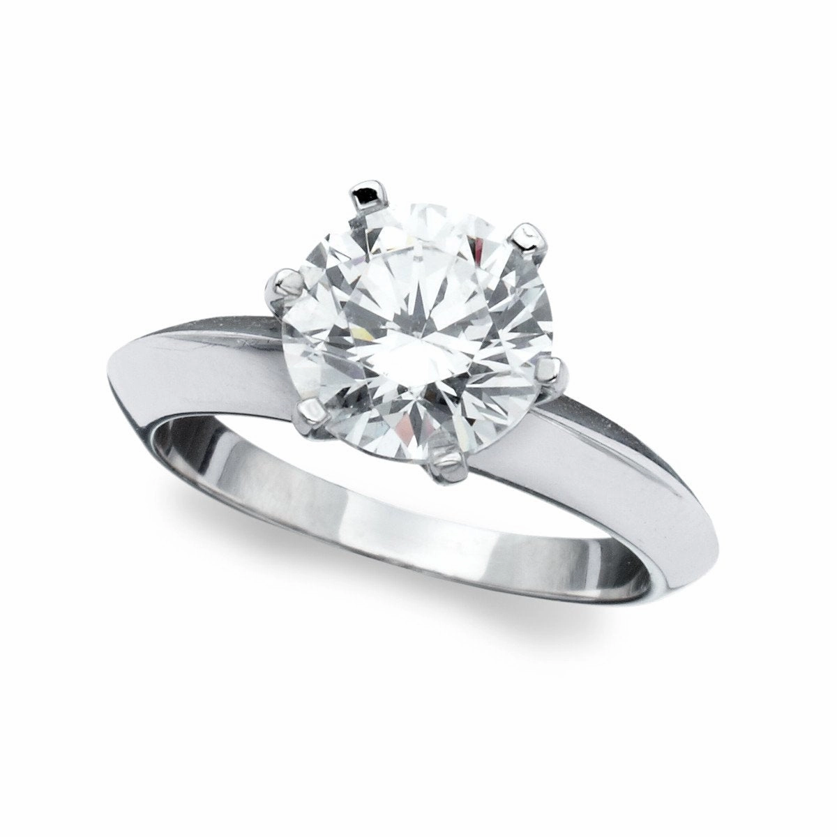 Classic Brilliant Solitaire Ring Finished in Platinum