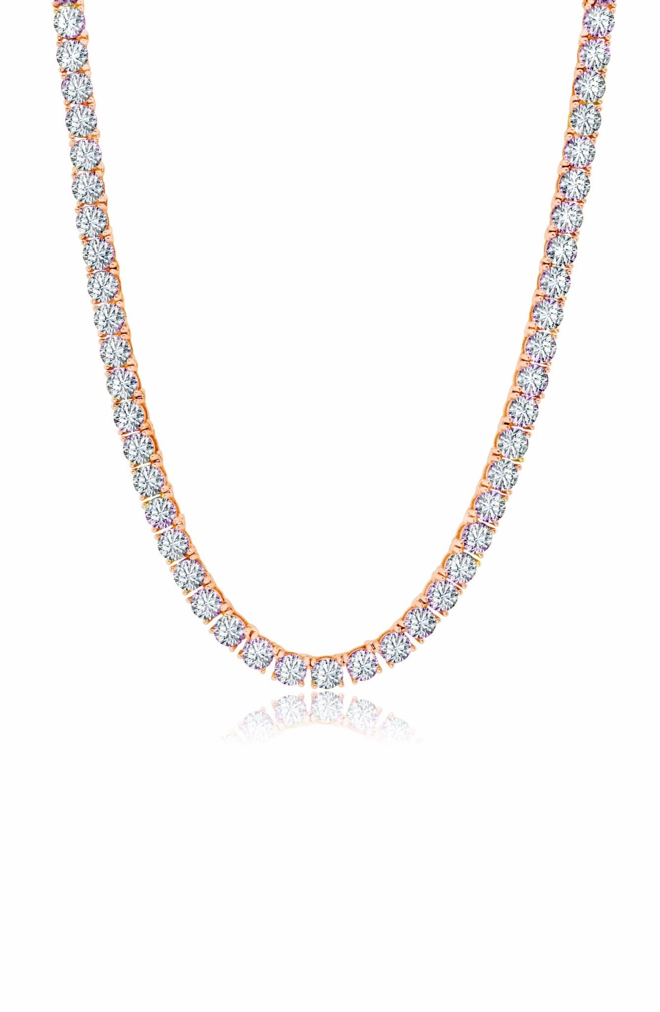 Classic Tennis Necklace Finished in 18kt Rose Gold - 16"