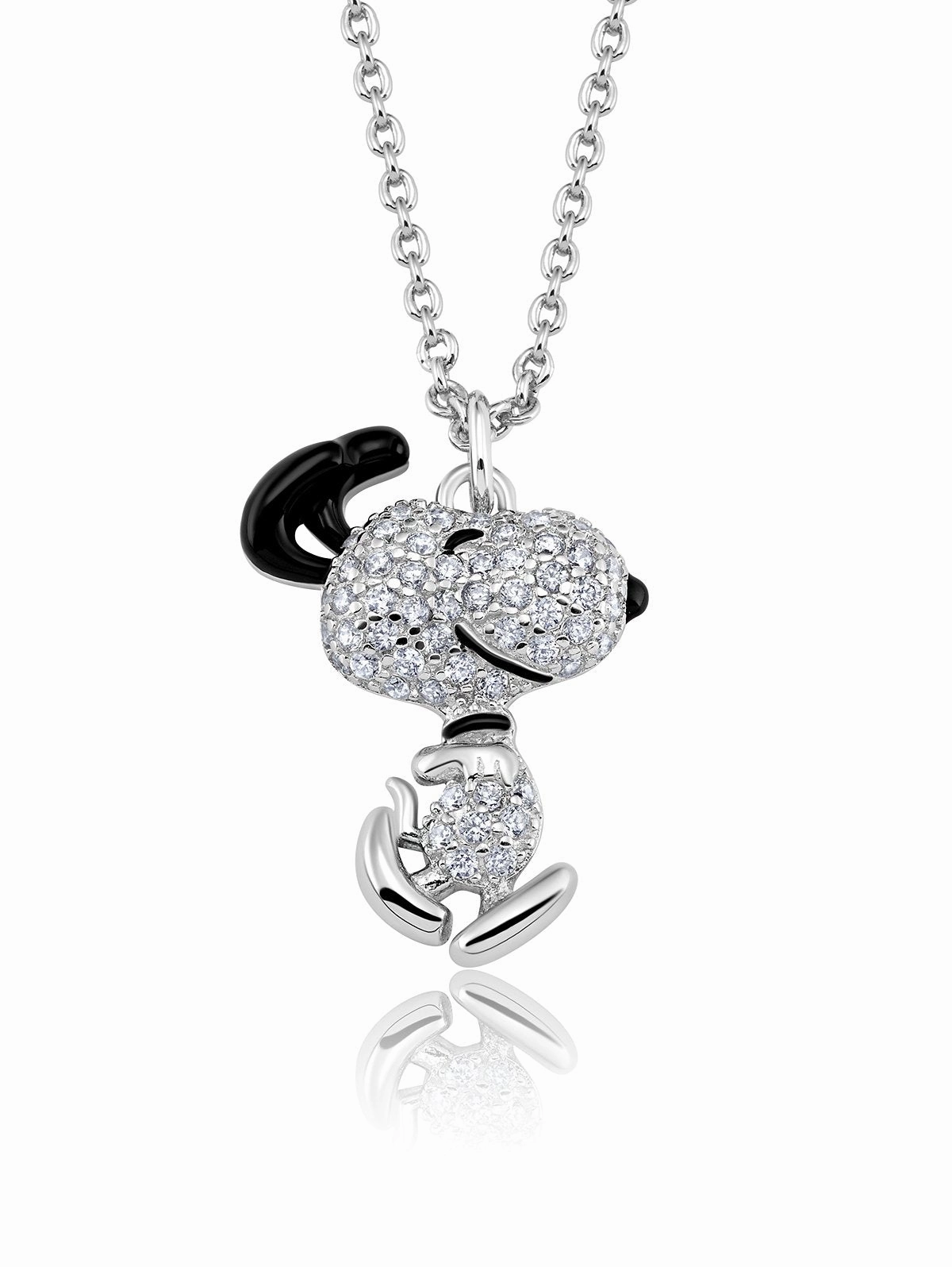 Dancing Snoopy Necklace Finished in Pure Platinum