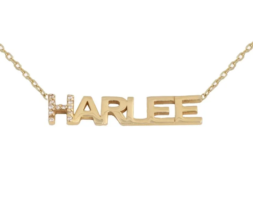 Diamond Accent Letter  Necklace