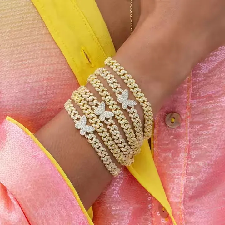 Diamond Butterfly Chain Bracelet