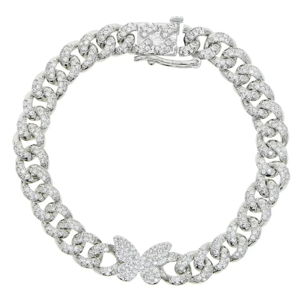 Diamond Butterfly Chain Bracelet