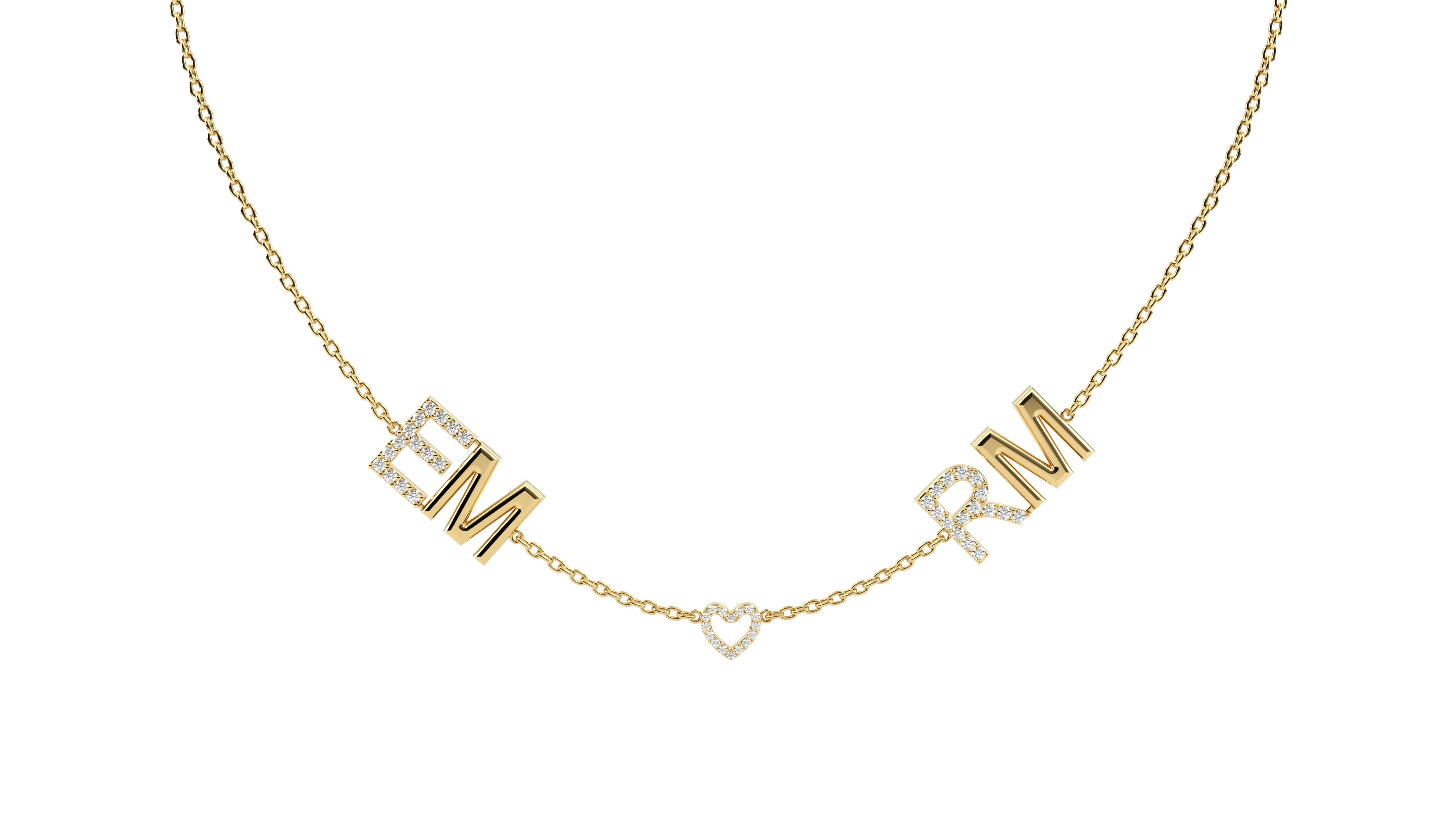 Double Accent Initial Necklace