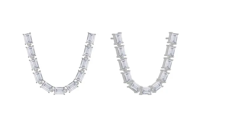 Double Baguette Dangle Earring