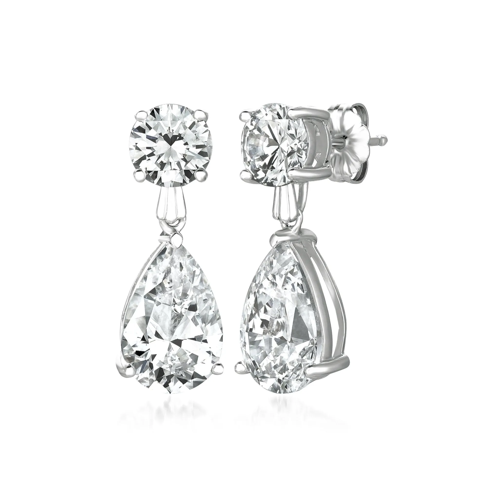 Double Pear Drop Earring in Platinum