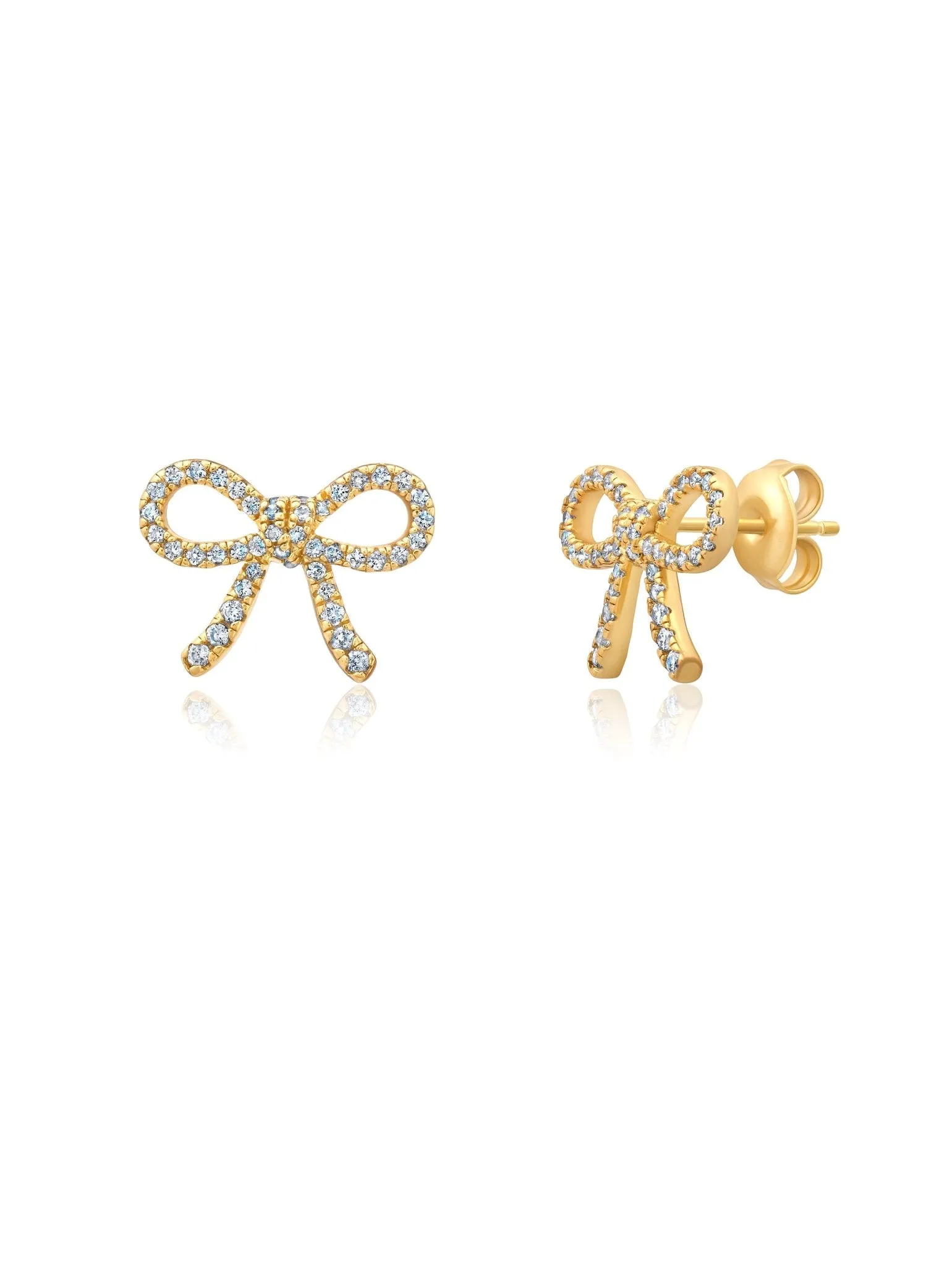 Fairytale Bow Earrings Finished in Gold