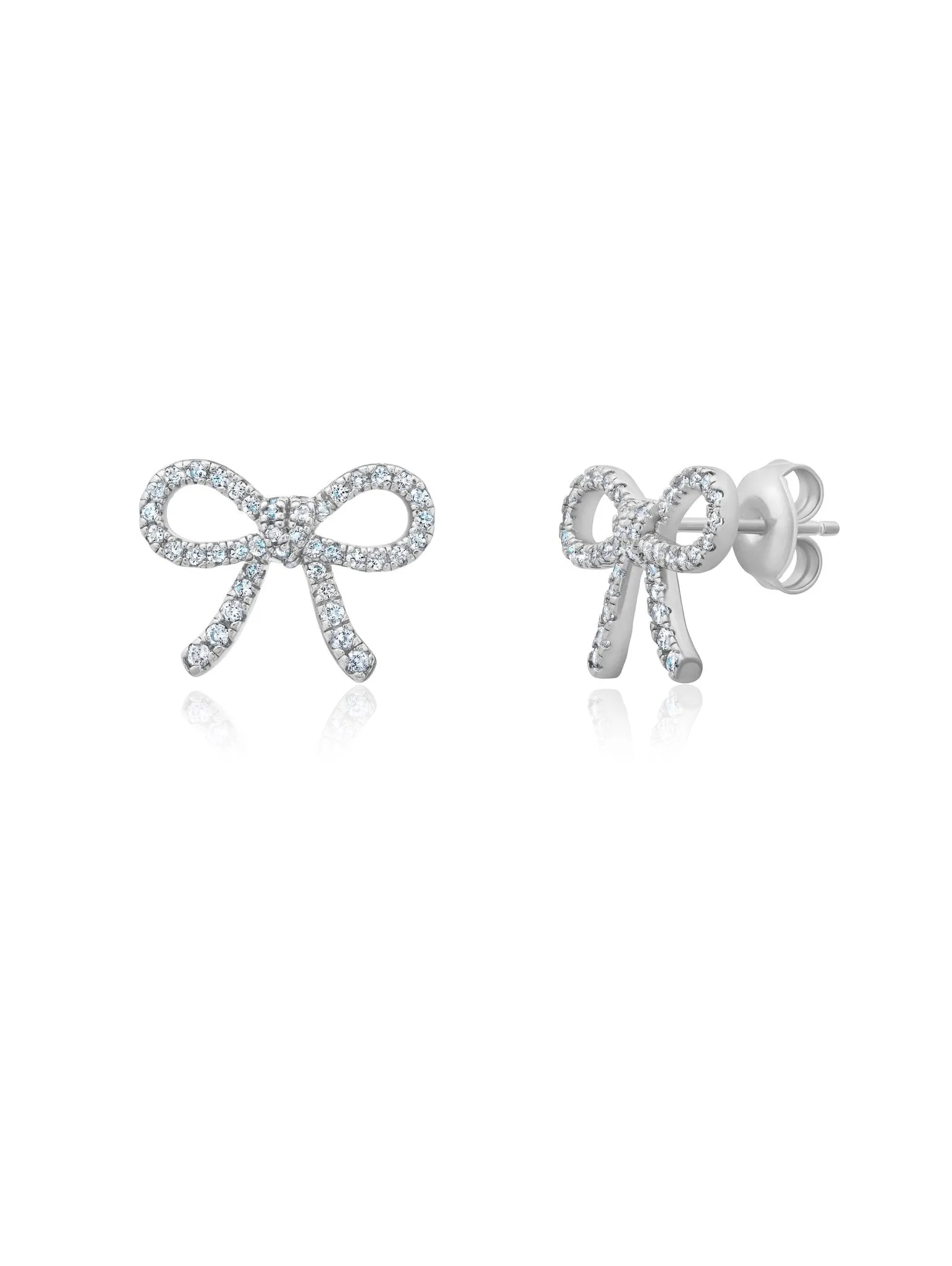 Fairytale Bow Earrings in Platinum