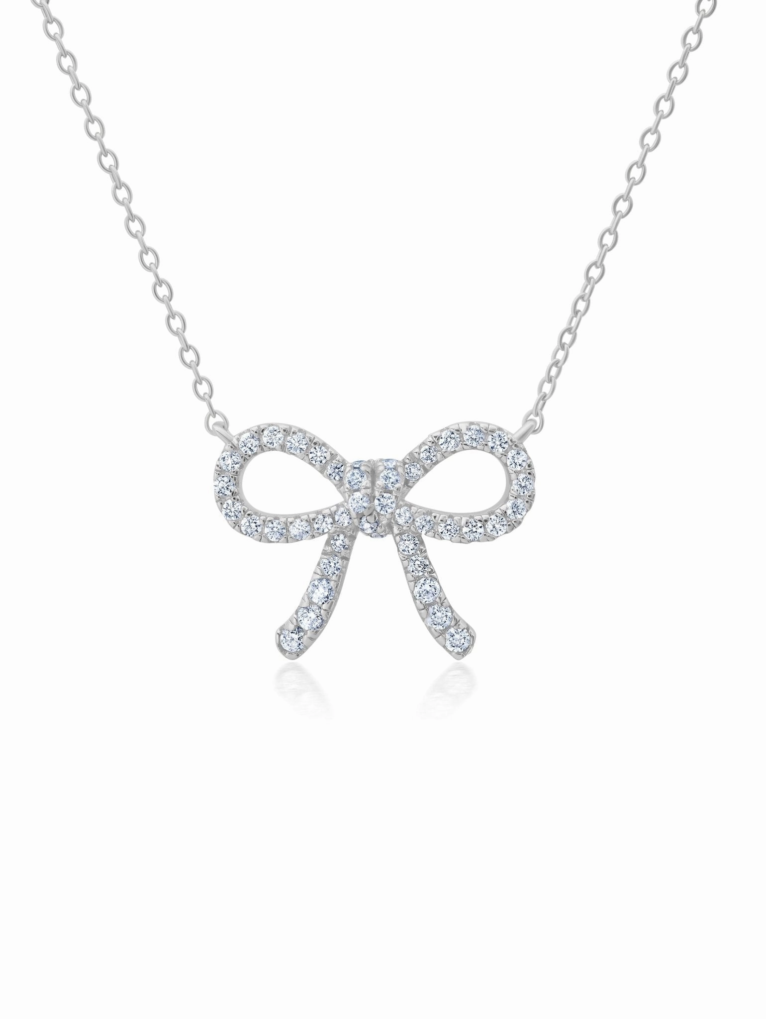 Fairytale Bow Necklace Finished in Platinum