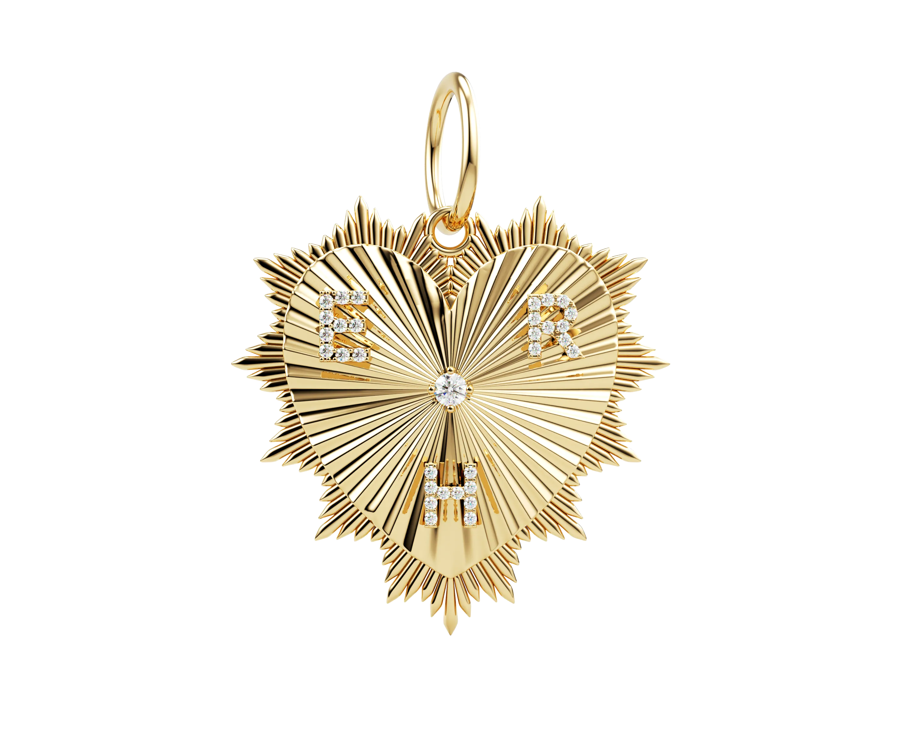 Family Fluted Heart  Charm