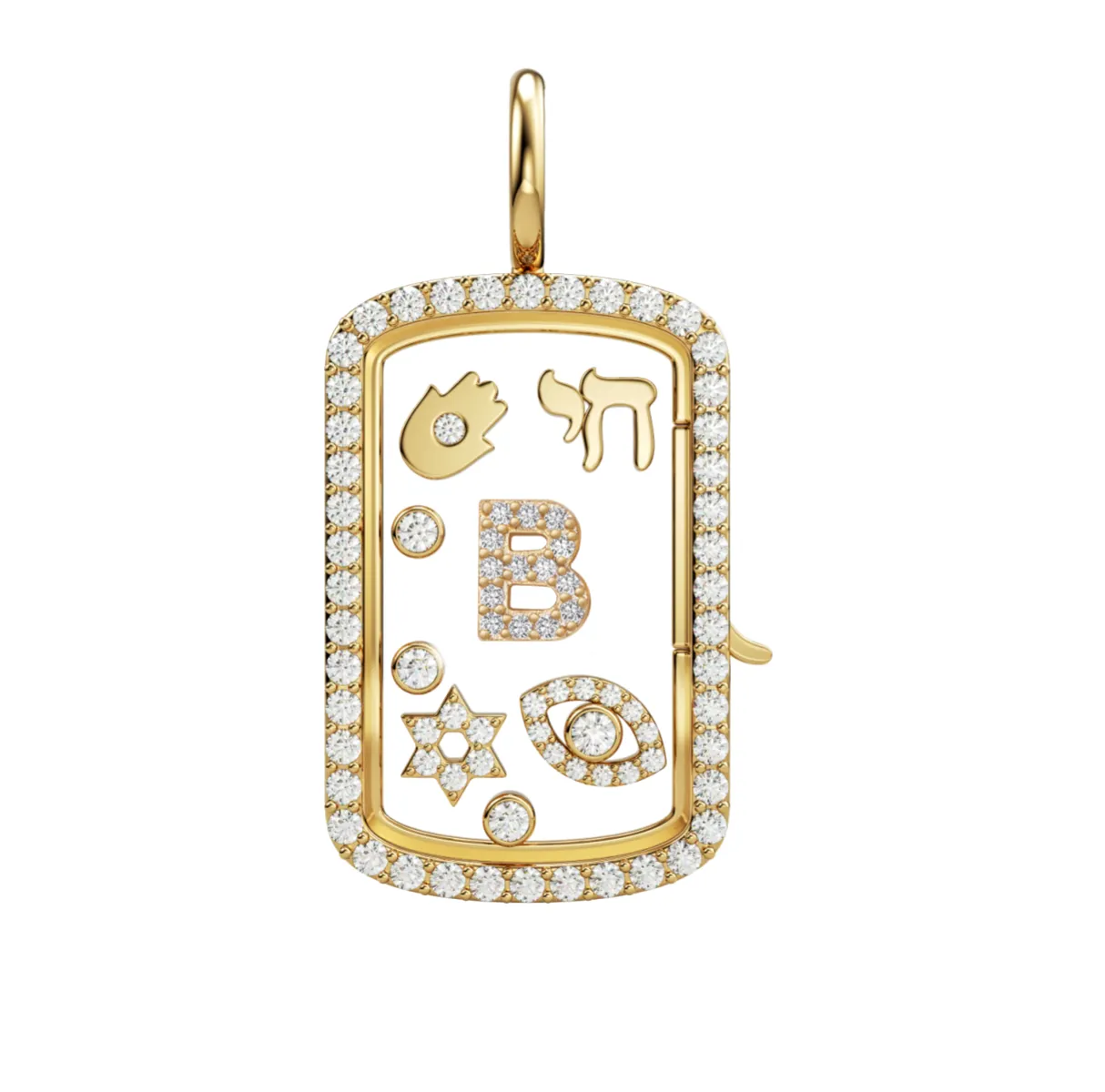 Floating Initial Tag Locket