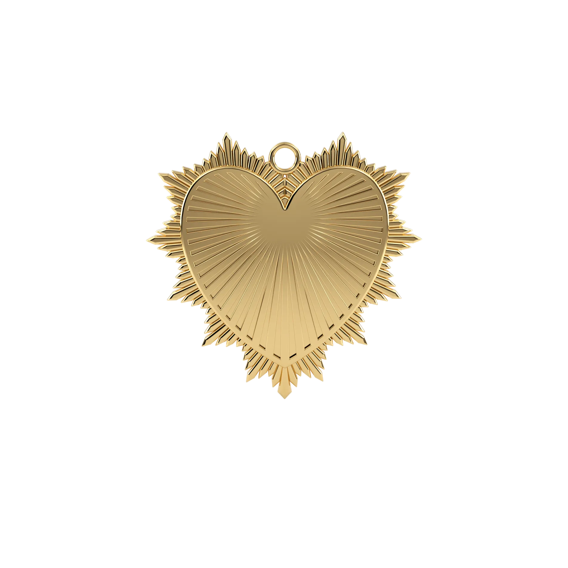 Fluted Heart Burst Charm