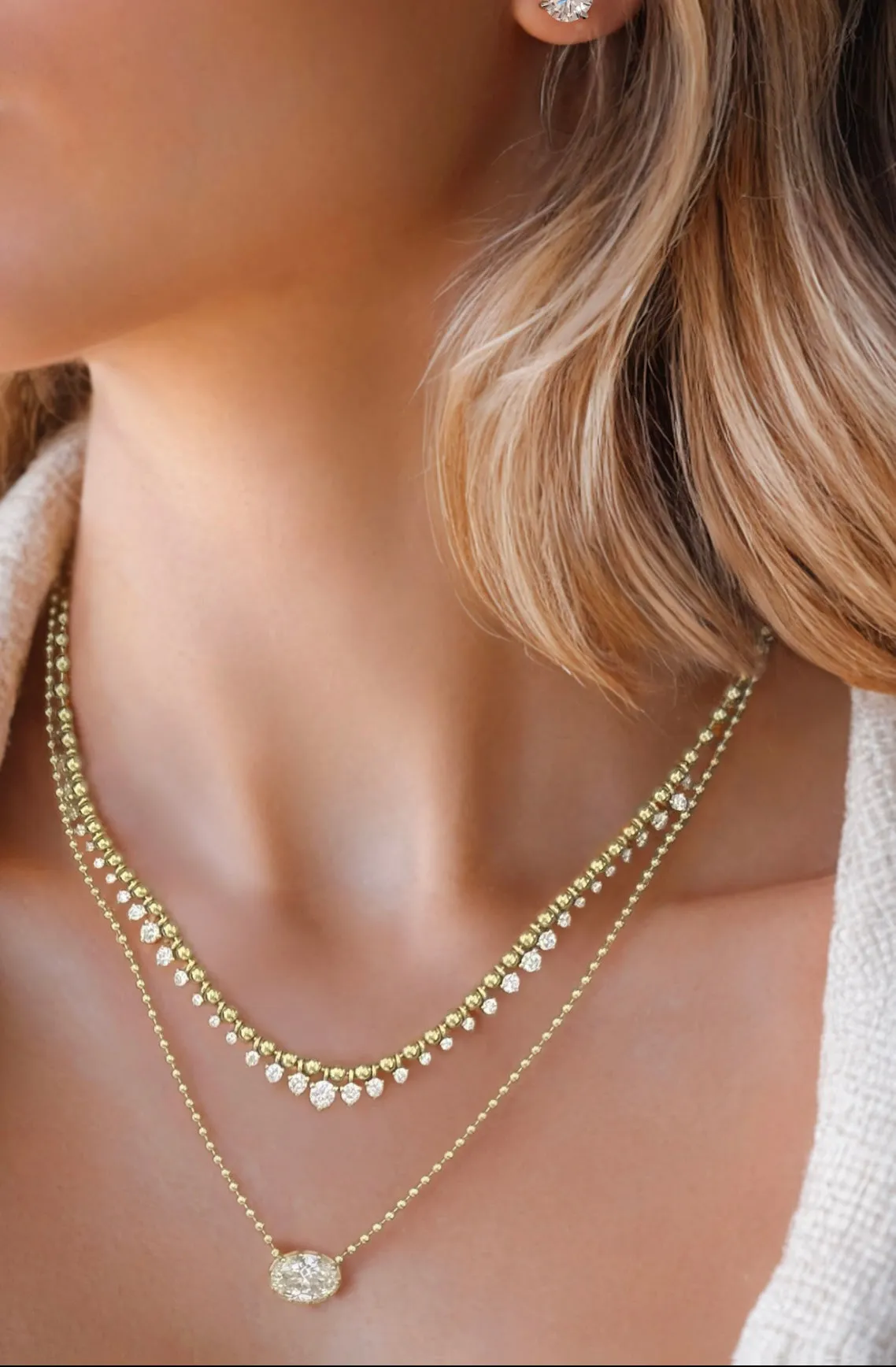 Fringe Ball Chain Necklace