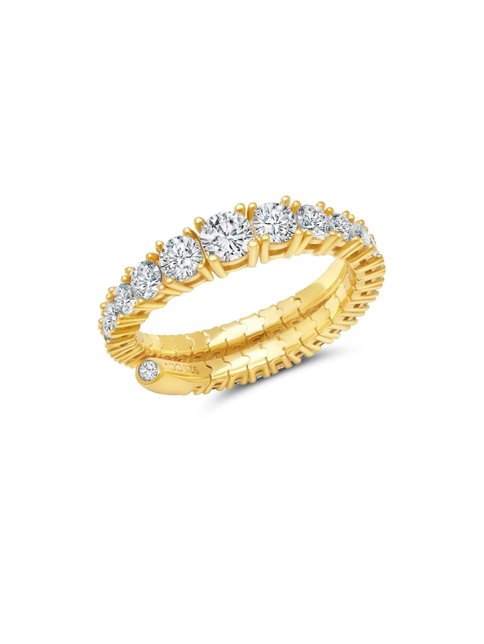 Graduated Adjustable Ring Finished in Gold
