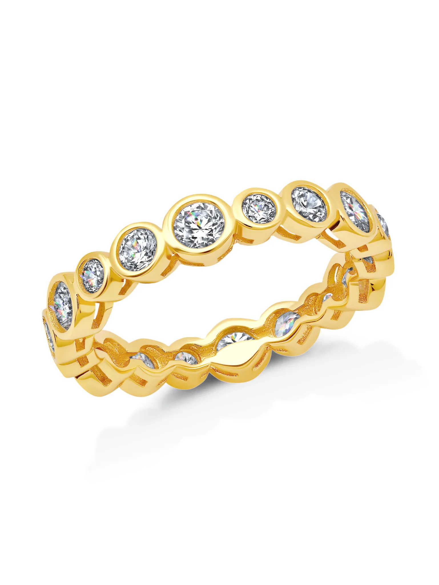 Graduated Bezel Ring in Gold