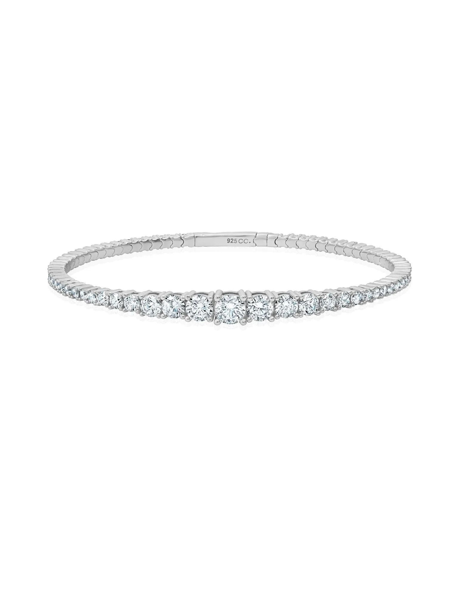Graduated Flex Bracelet Finished in Platinum