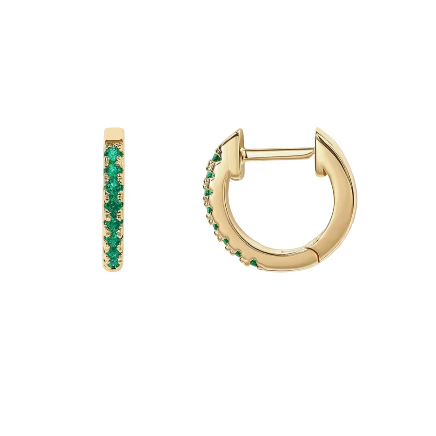 Green Mini Pave Ear Huggies