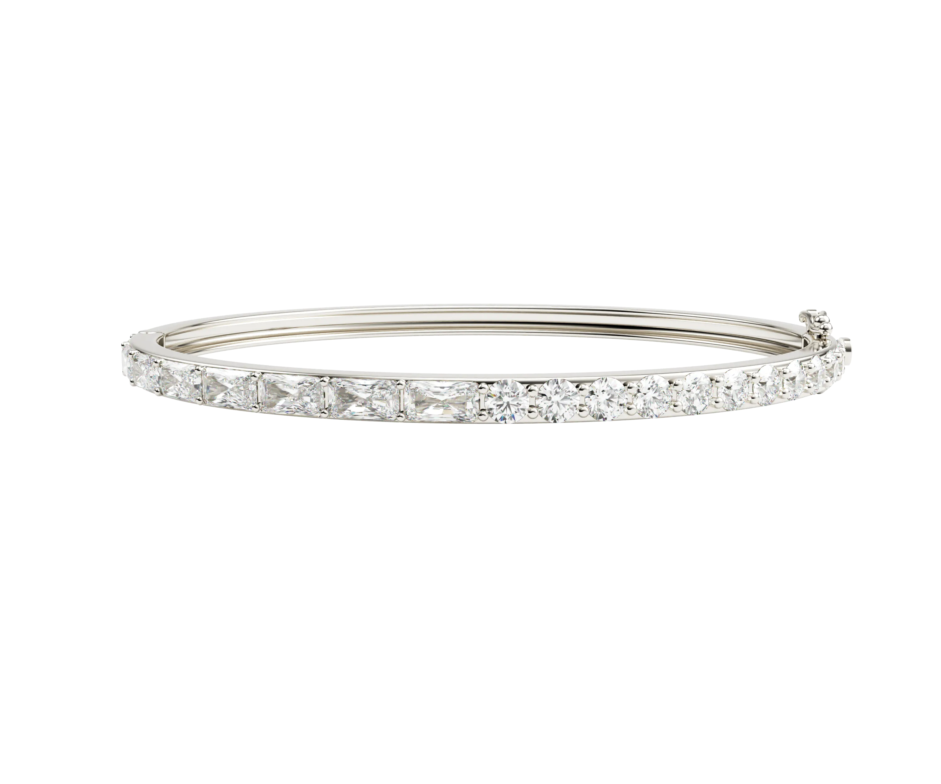 Half Emerald Half Round Bangle