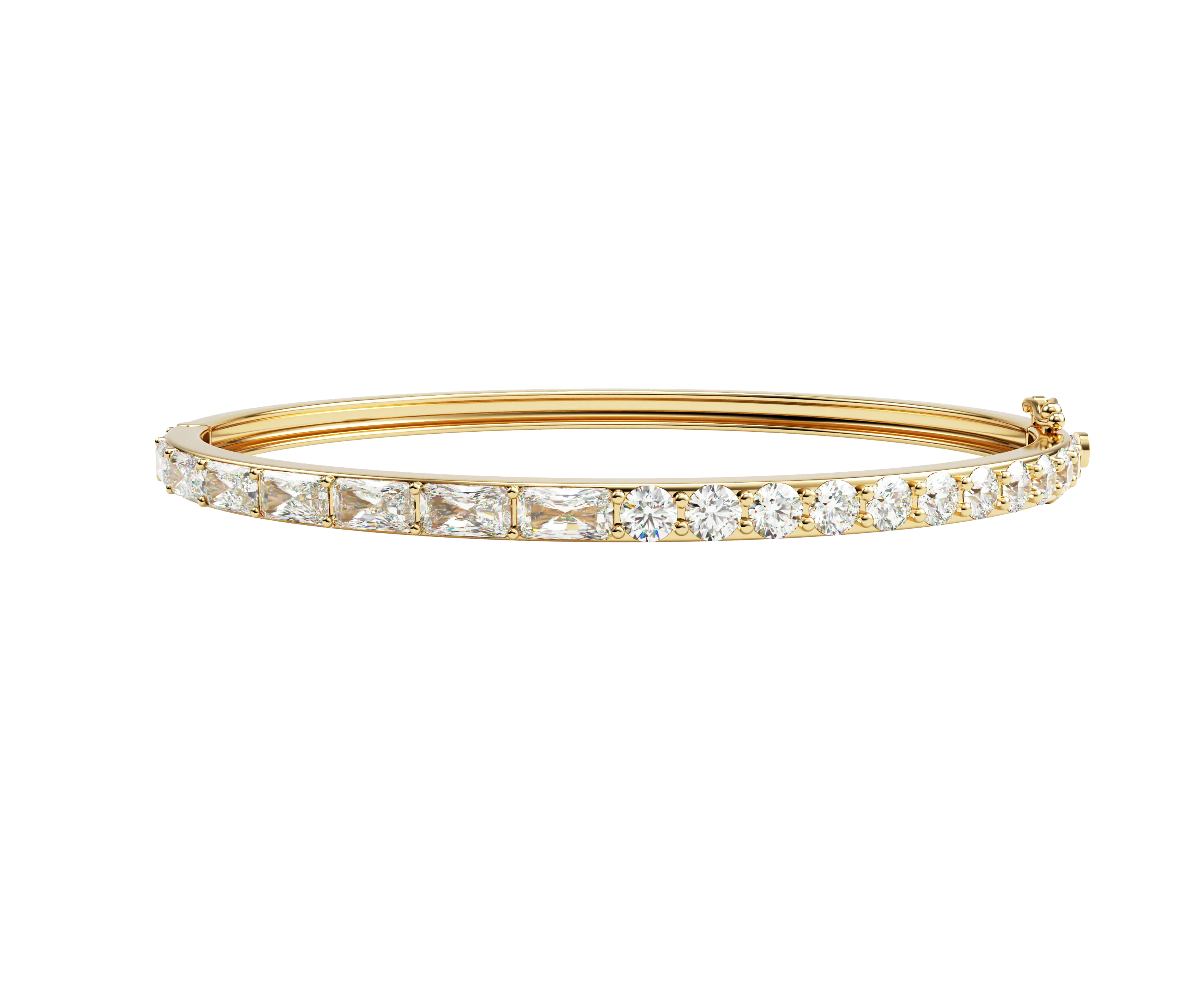 Half Emerald Half Round Bangle