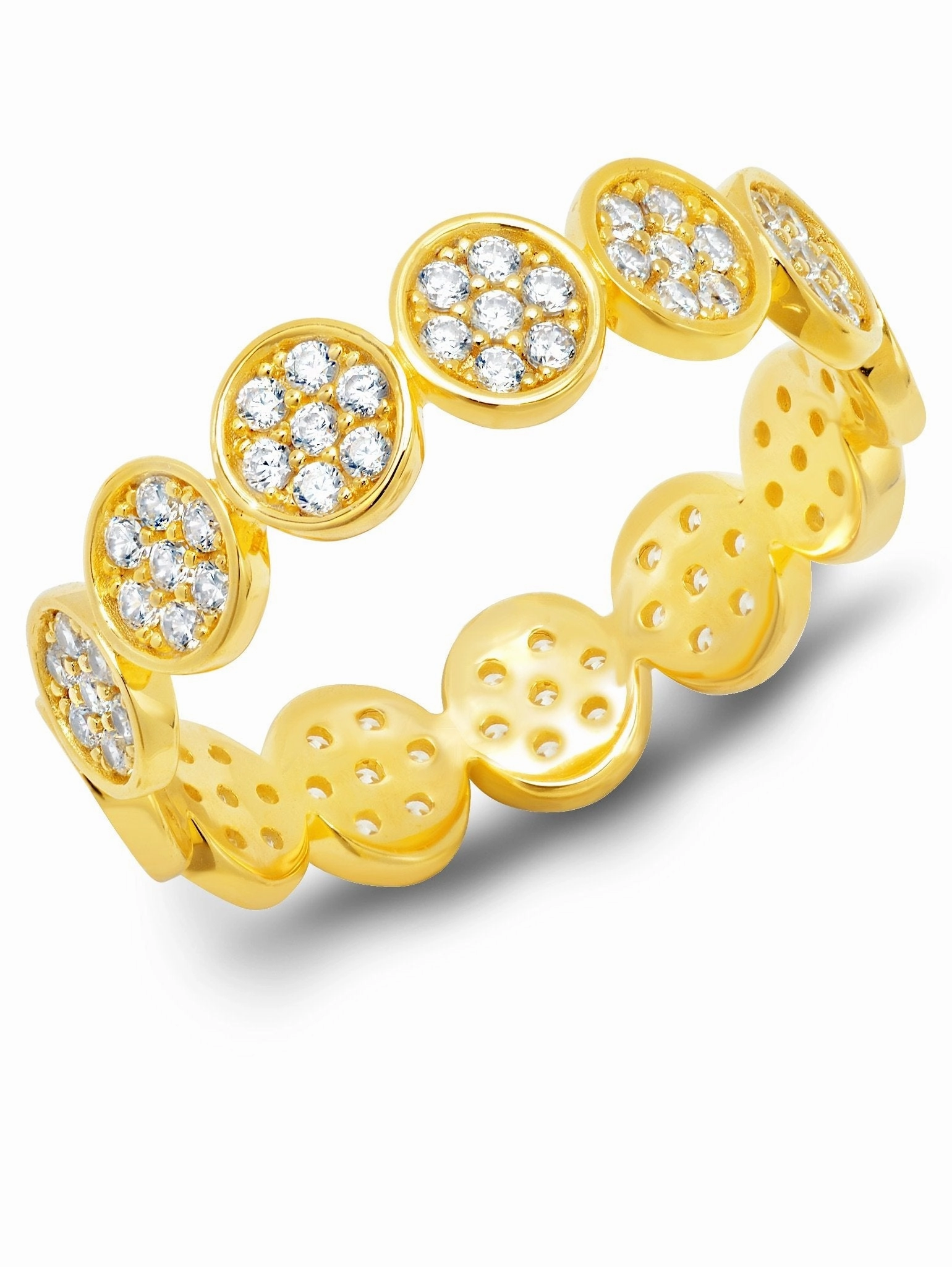 Infinity Disc Eternity Ring Finished in Gold