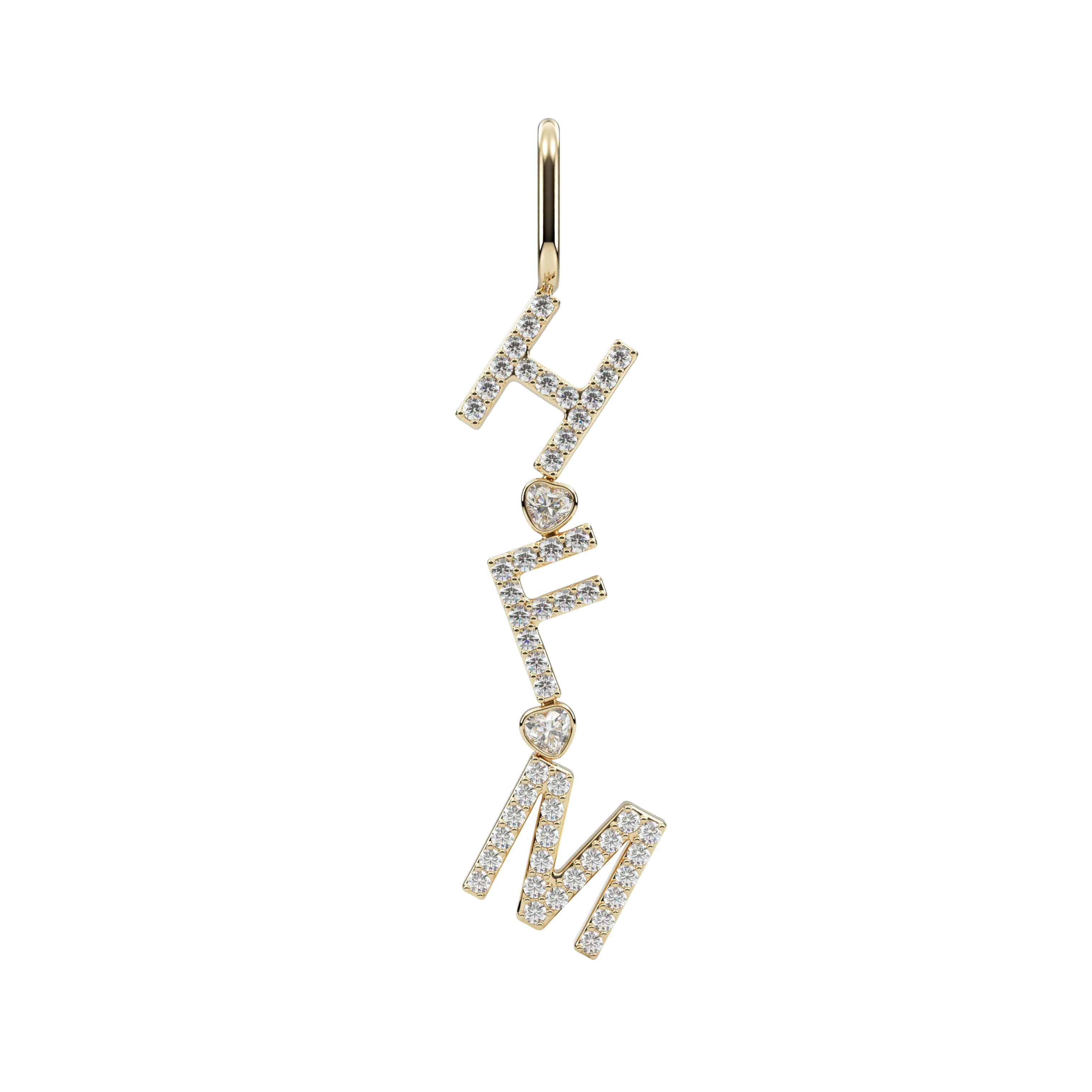 Initials With Fancy Shapes Charm