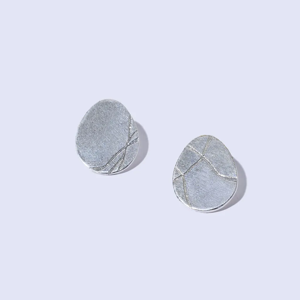 Kintsugi Pod Earrings - Sterling Silver
