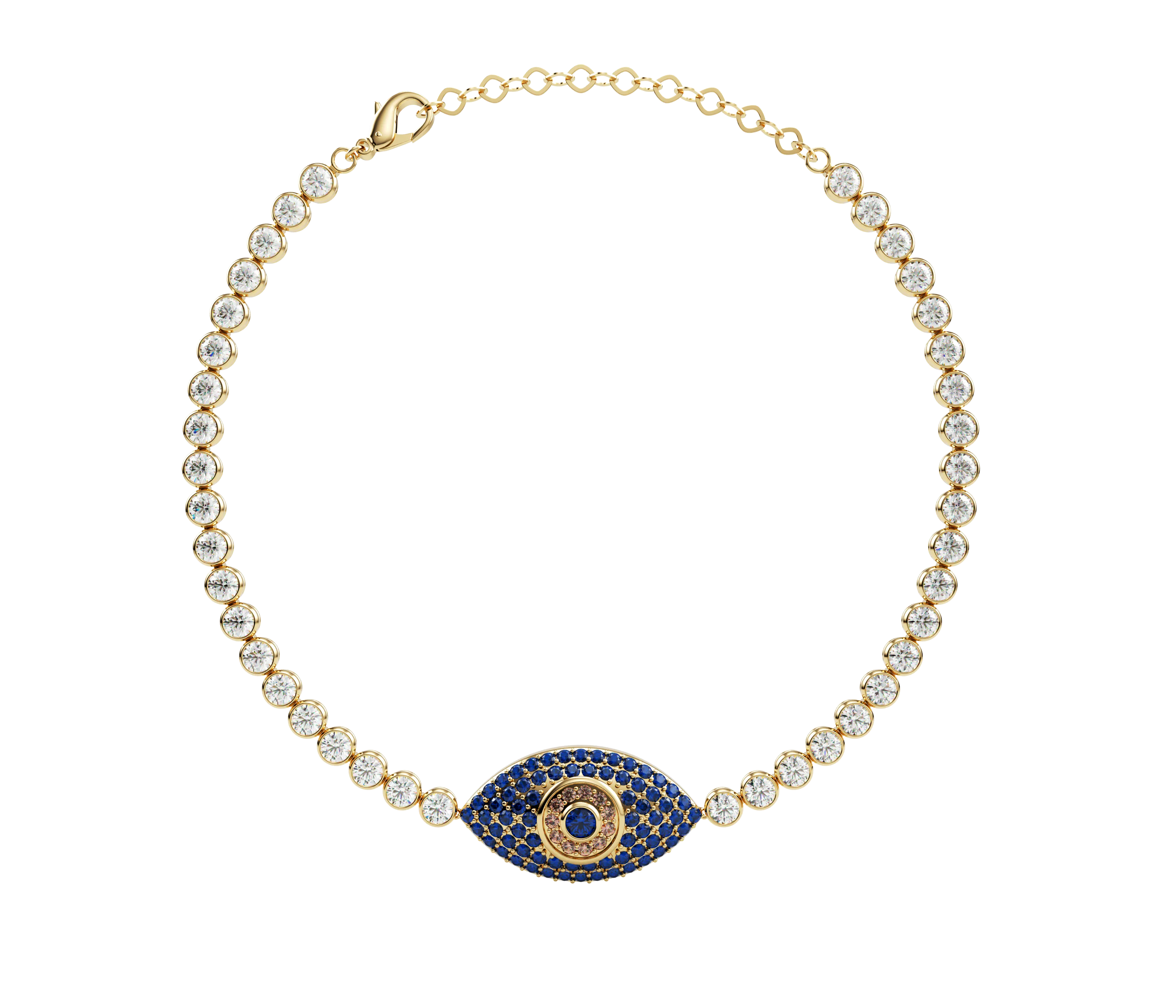 Large Pave Eye Bracelet