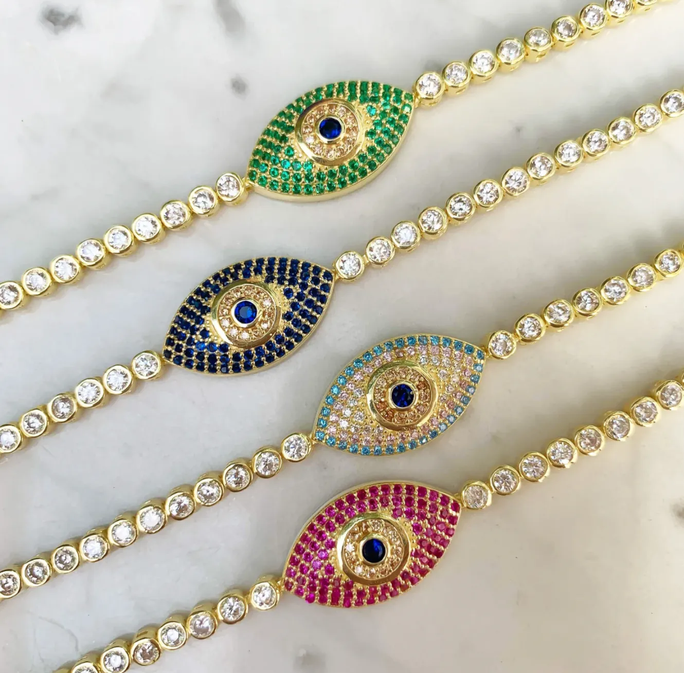 Large Pave Eye Bracelet