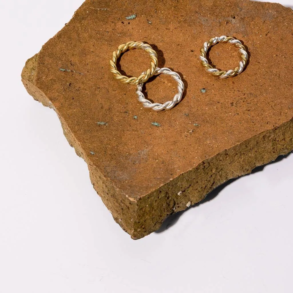 Large Rope Ring - Brass   Sterling