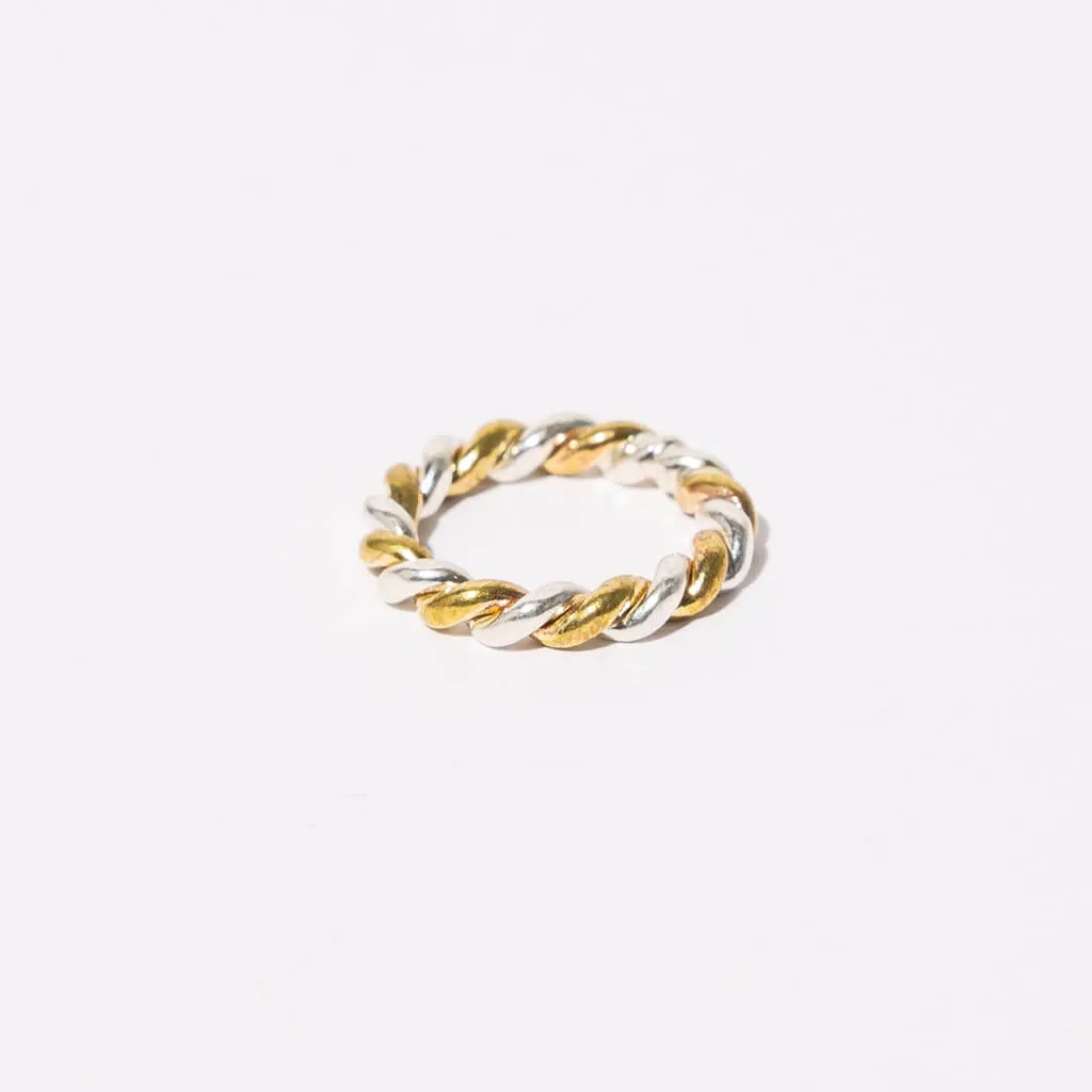 Large Rope Ring - Brass   Sterling