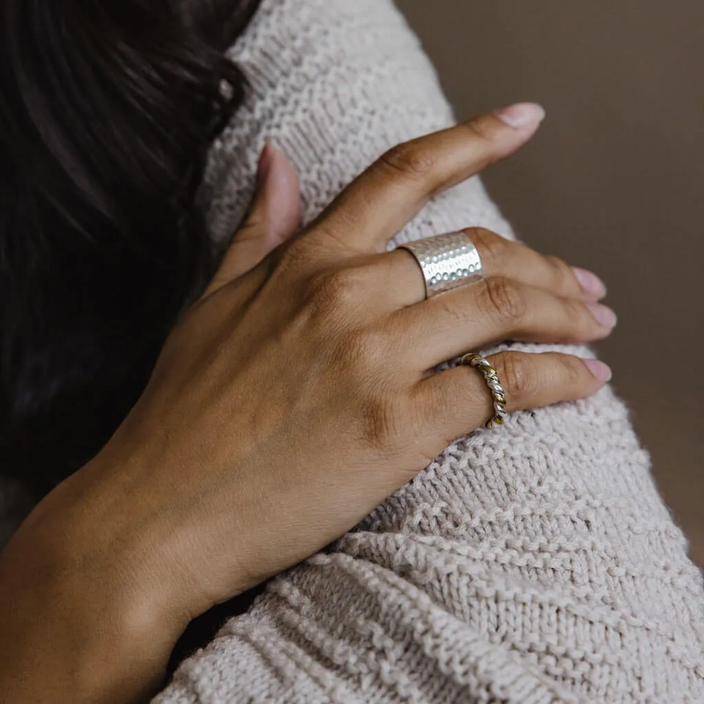 Large Rope Ring - Brass   Sterling