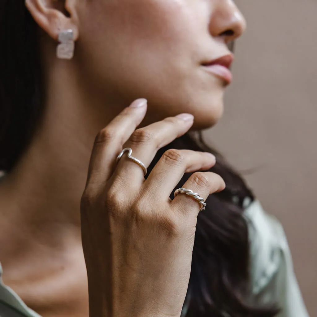 Large Rope Ring - Sterling Silver