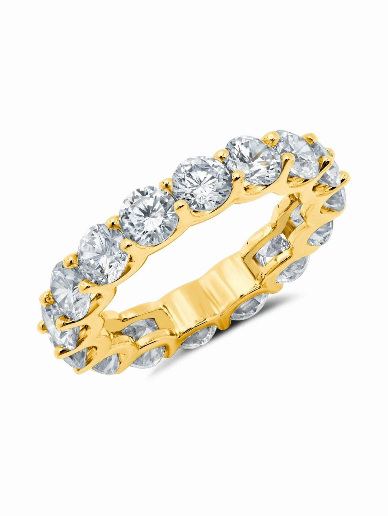 Large Brilliant Cut Eternity Band Finished in Gold