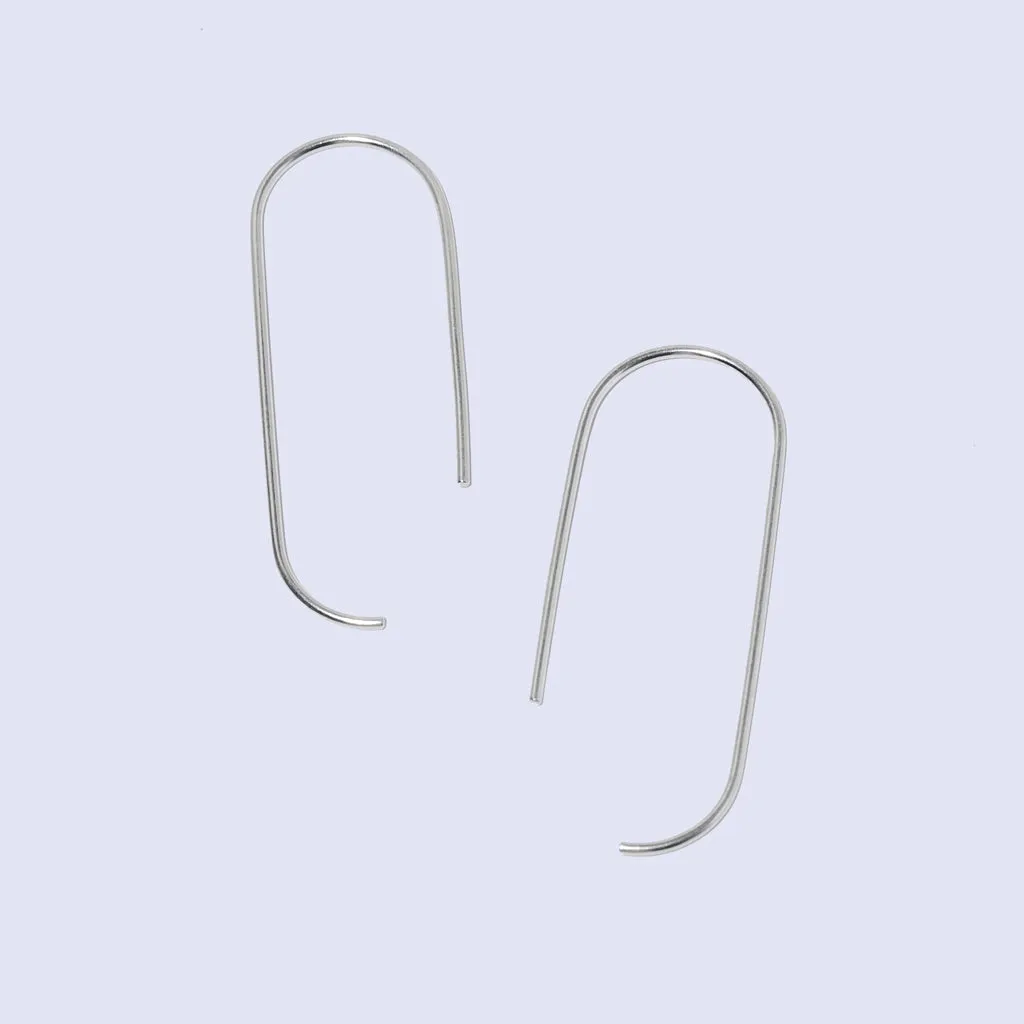 Loop Hook Statement Earrings - Sterling Silver