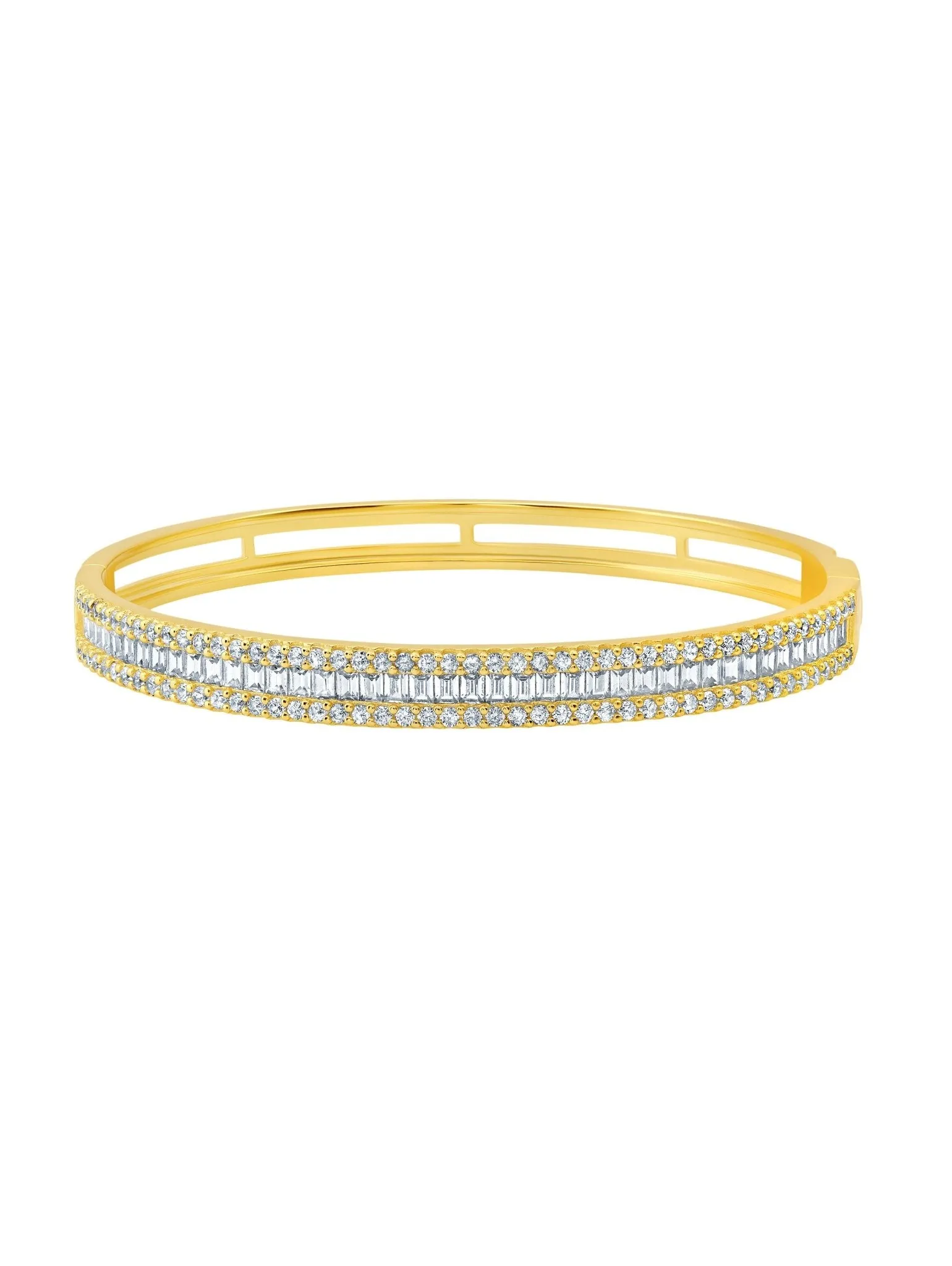 Luminous Baguette Bangle Finished in Gold
