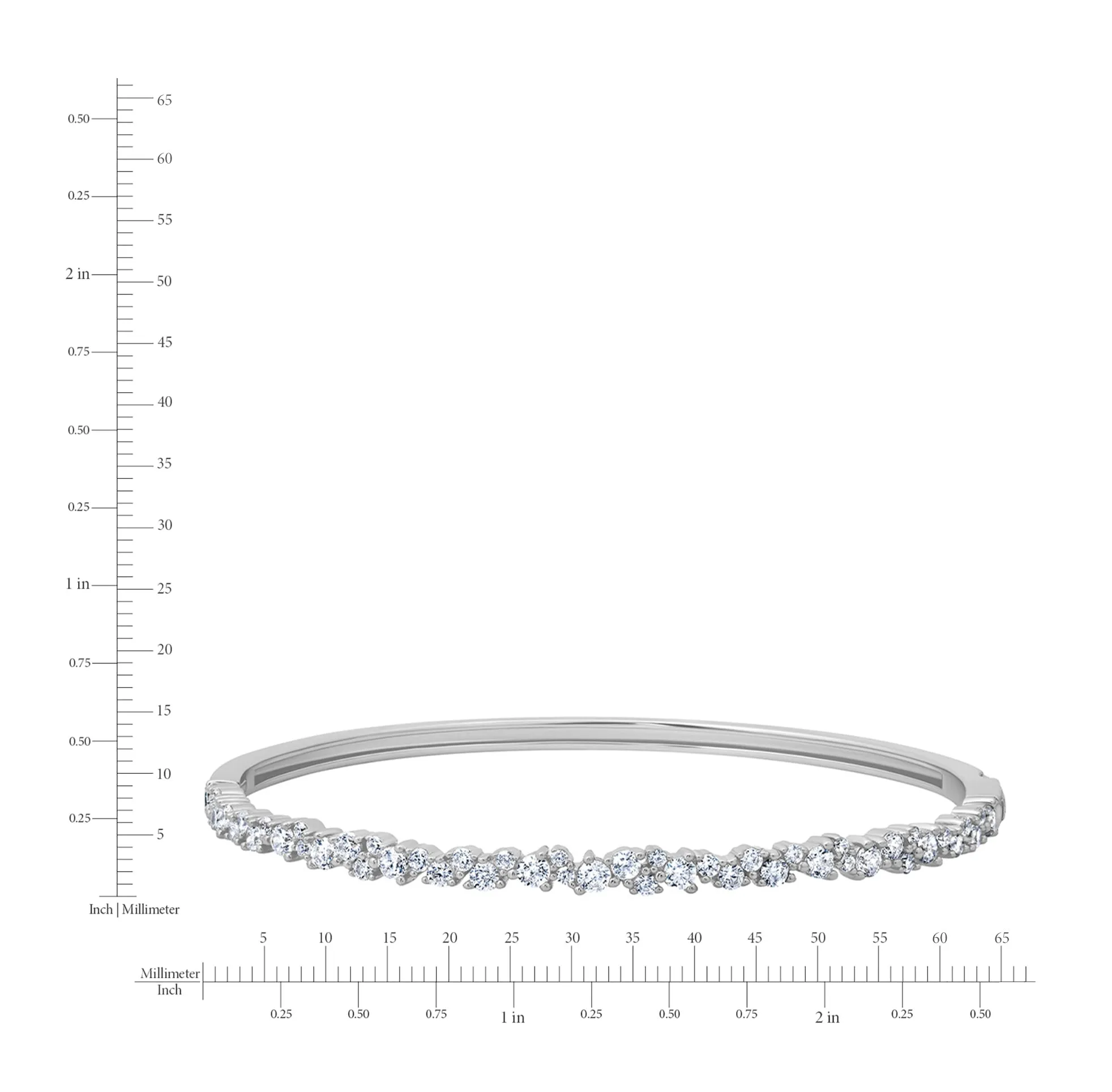 Luminous Cluster Bangle Finished in Platinum