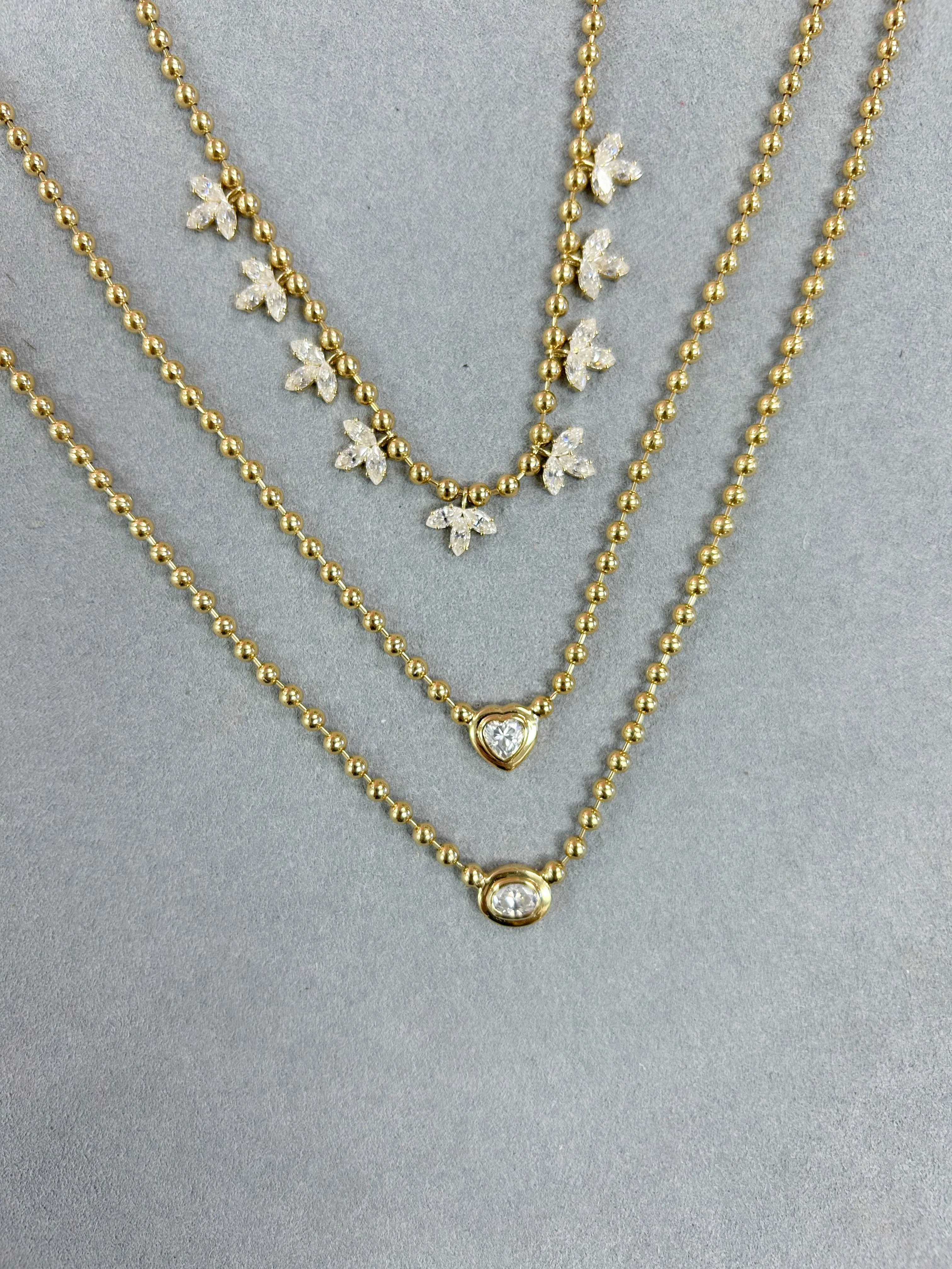 Marquise Leaf Ball Chain Necklace