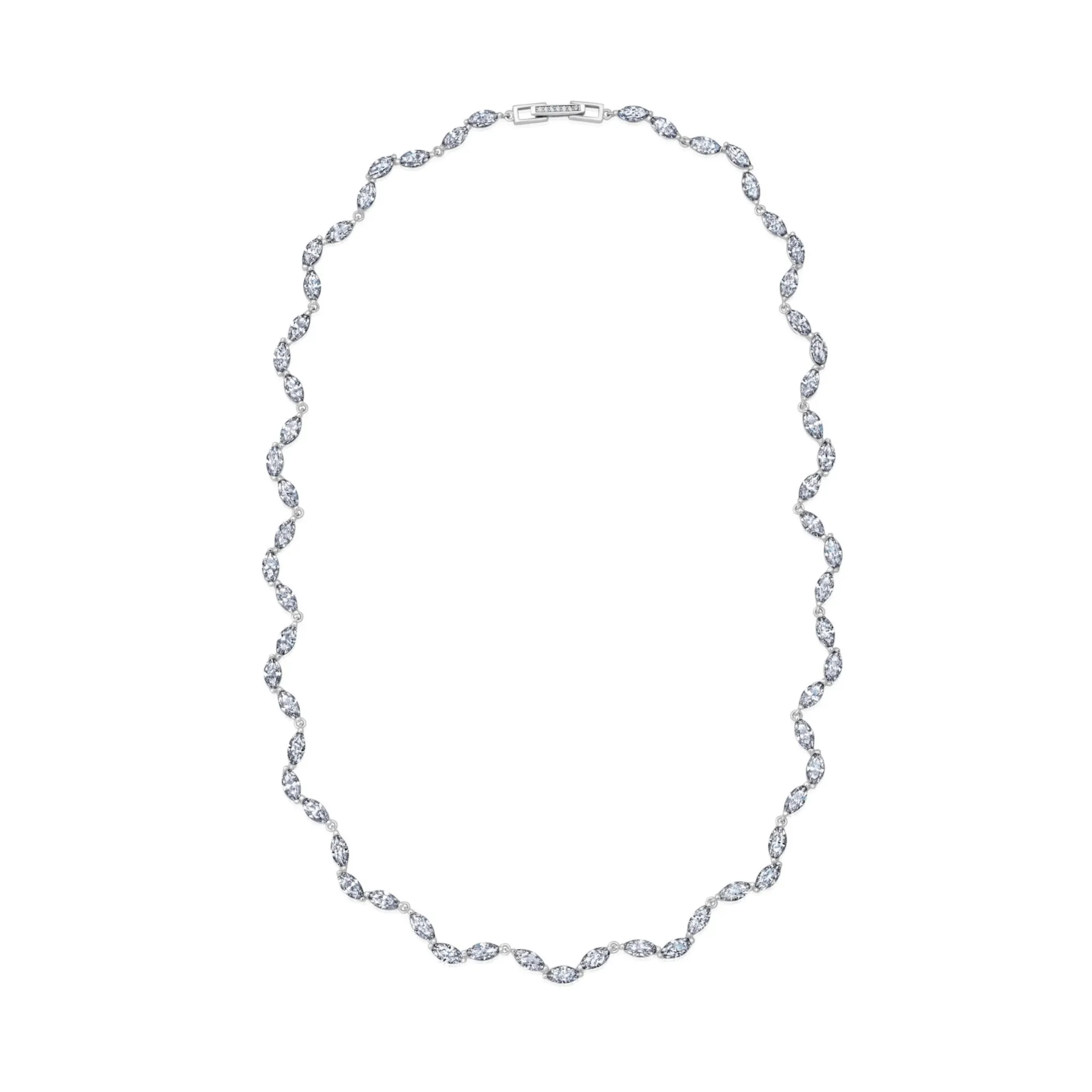 Marquise Tennis Necklace in Platinum